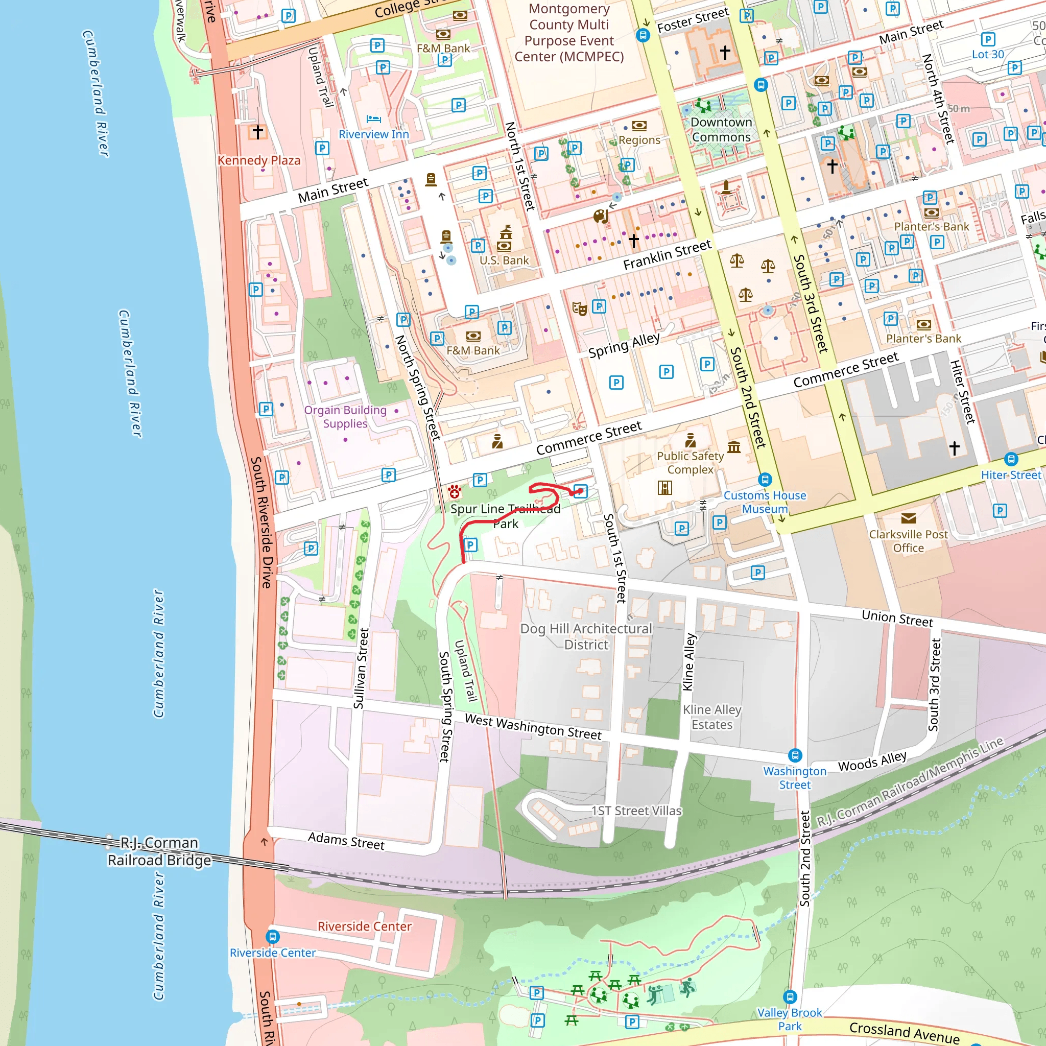 Spur Line Trailhead Park mobile static map
