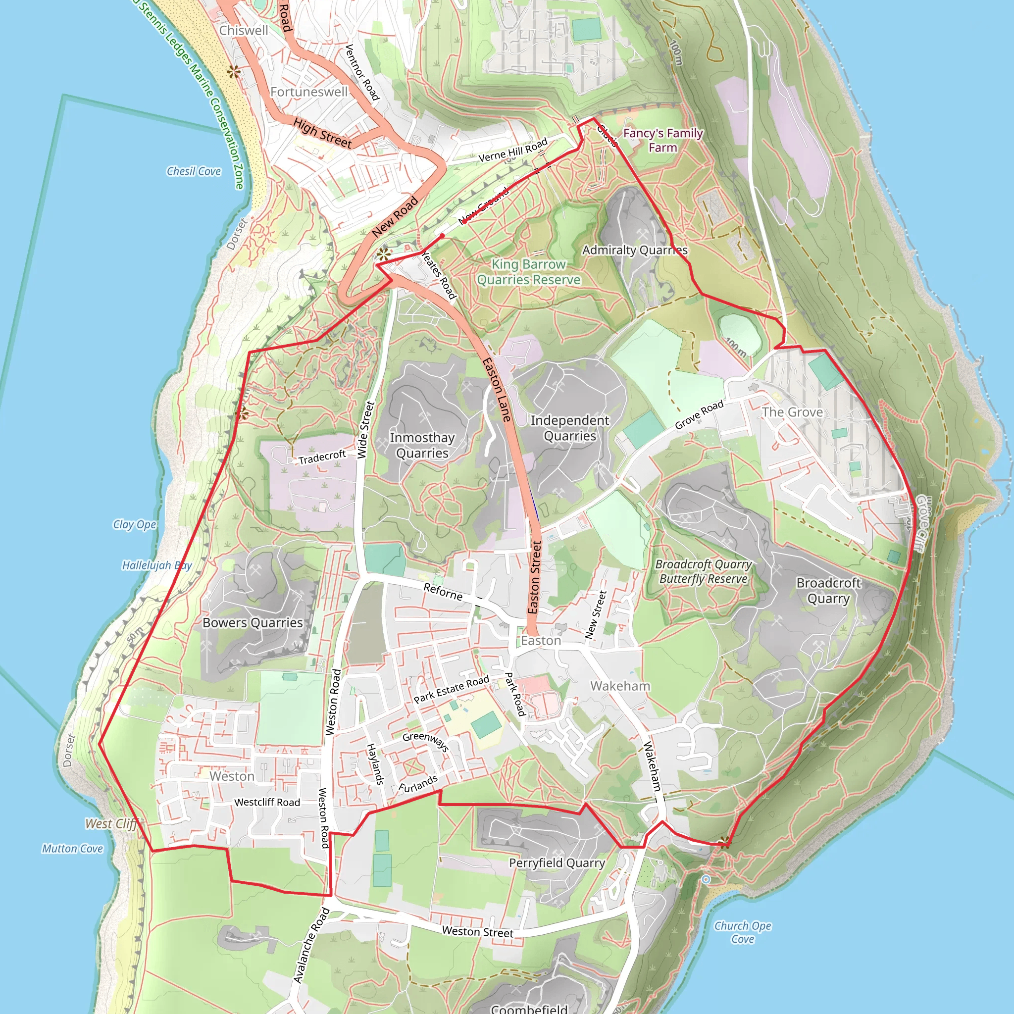 Portland Plateau Walk mobile static map