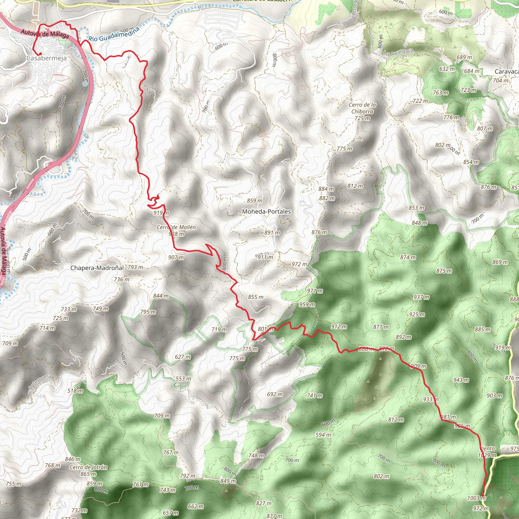 Casabermeja - Cerro de Mallén mobile static map