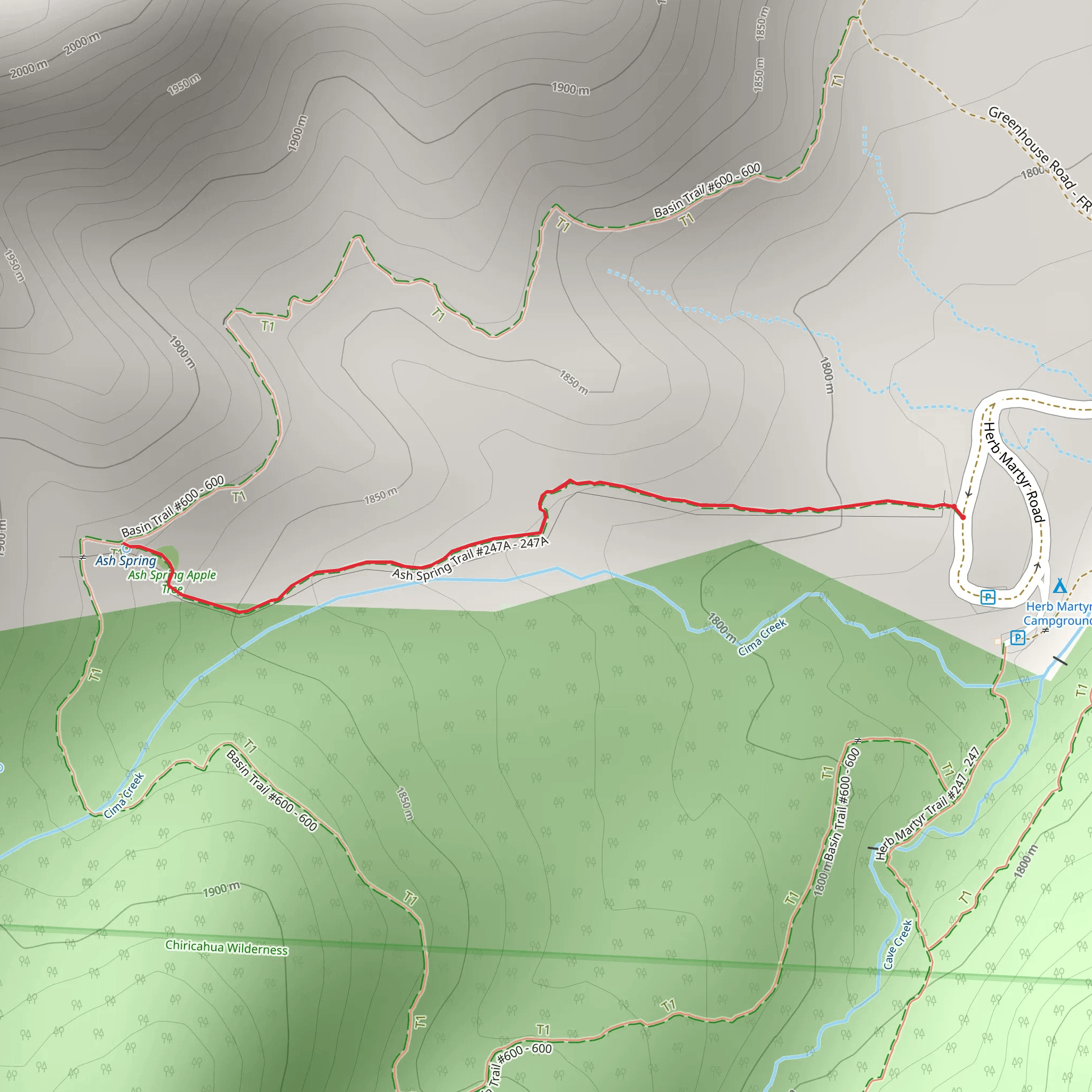 Ash Spring Trail mobile static map