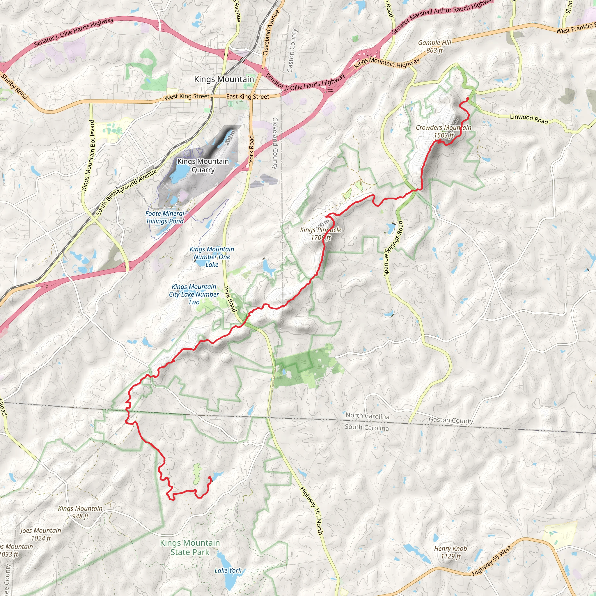 Tower and Ridgeline Trail mobile static map