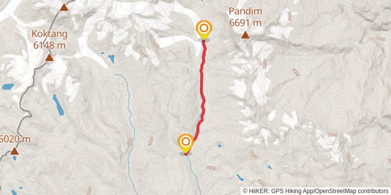 Yuksom - Goecha La Trek stage 3 Map