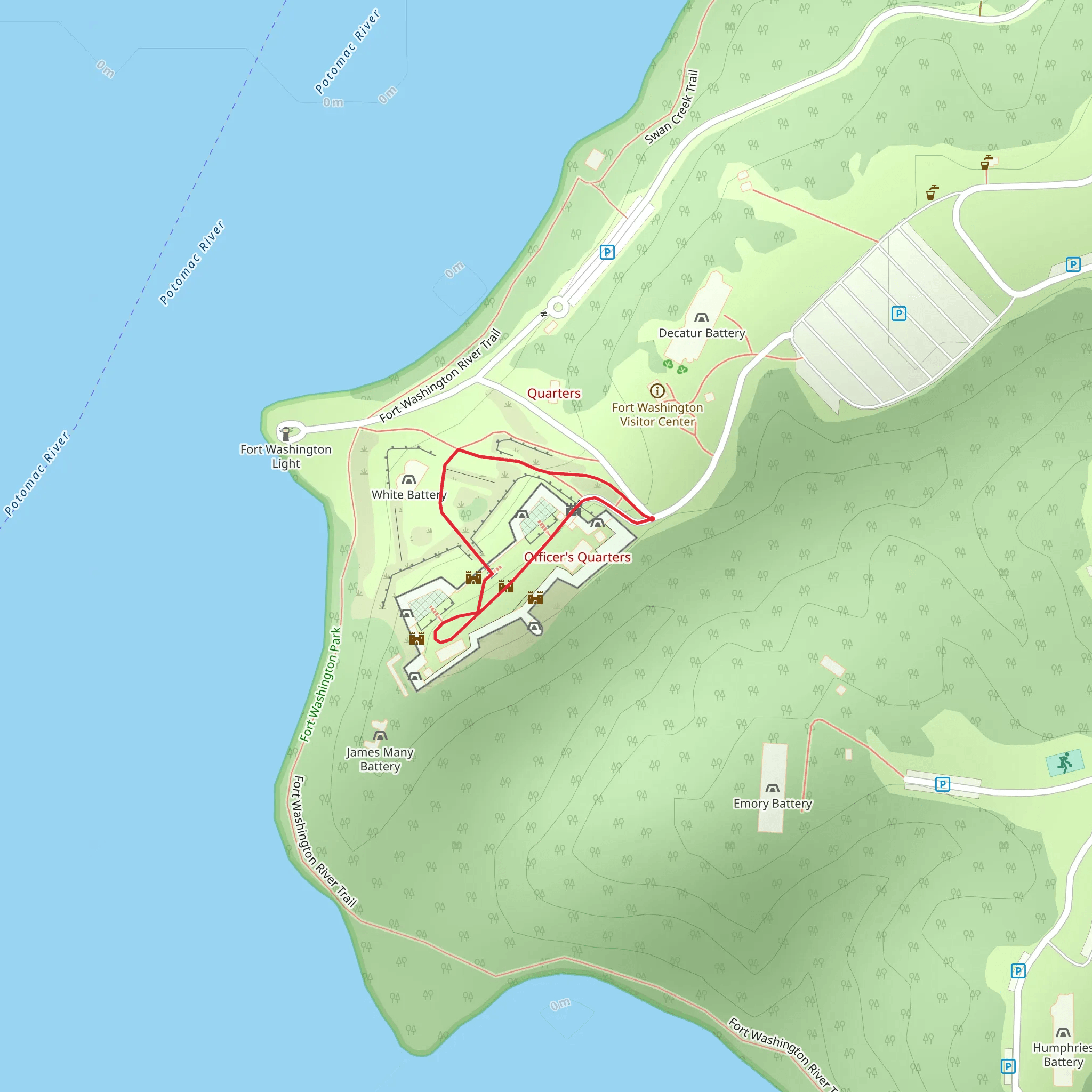 Fort Washington Park Loop mobile static map