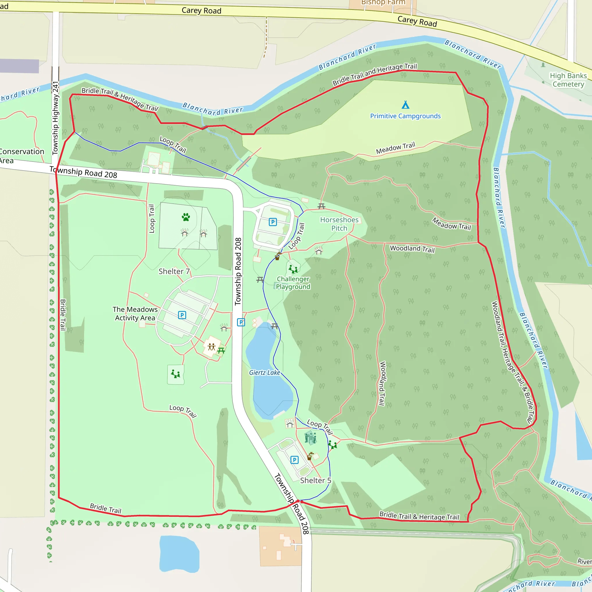 Bridle Trail and Heritage Loop Trail mobile static map