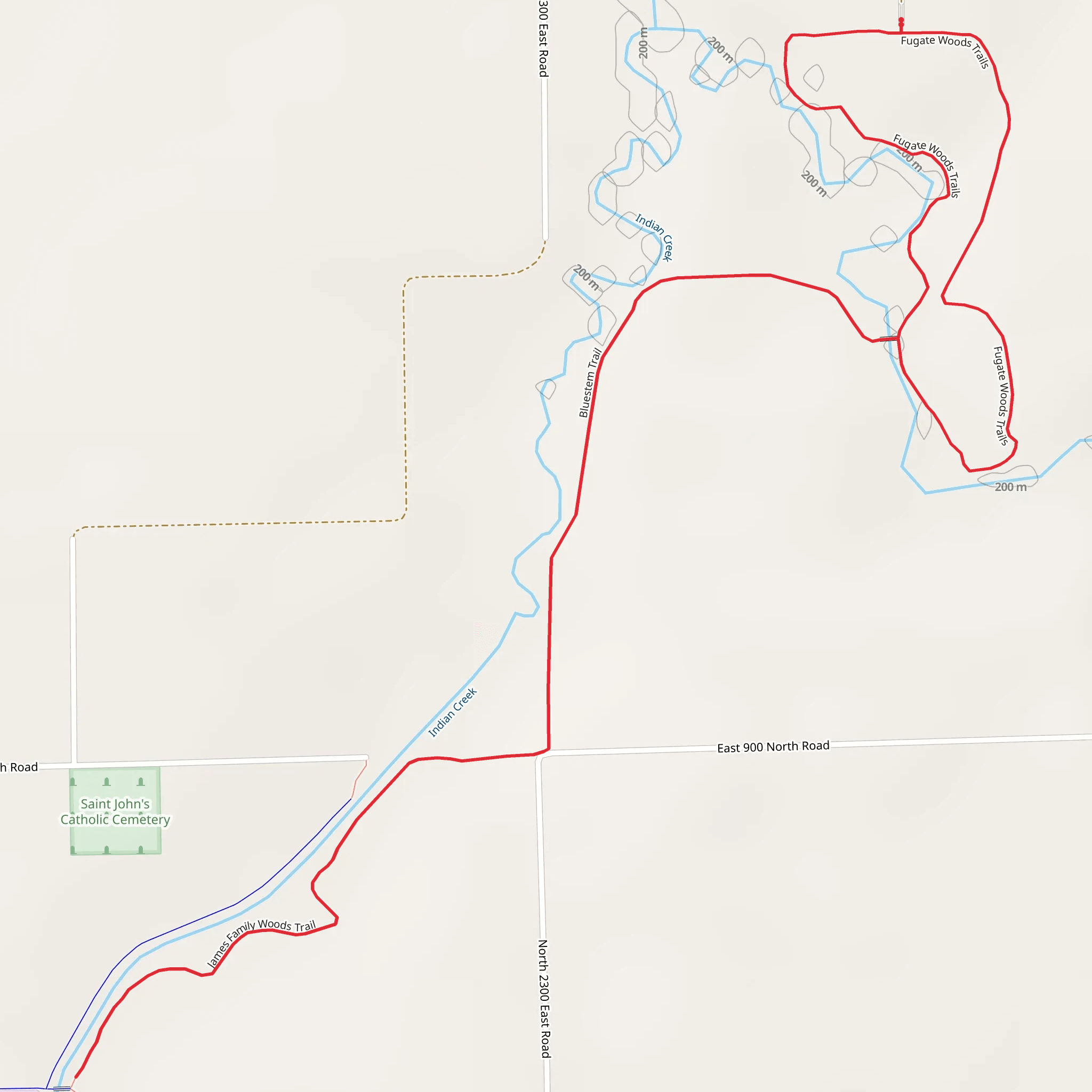 Fugate Woods Trails and Bluestem Trail Loop mobile static map