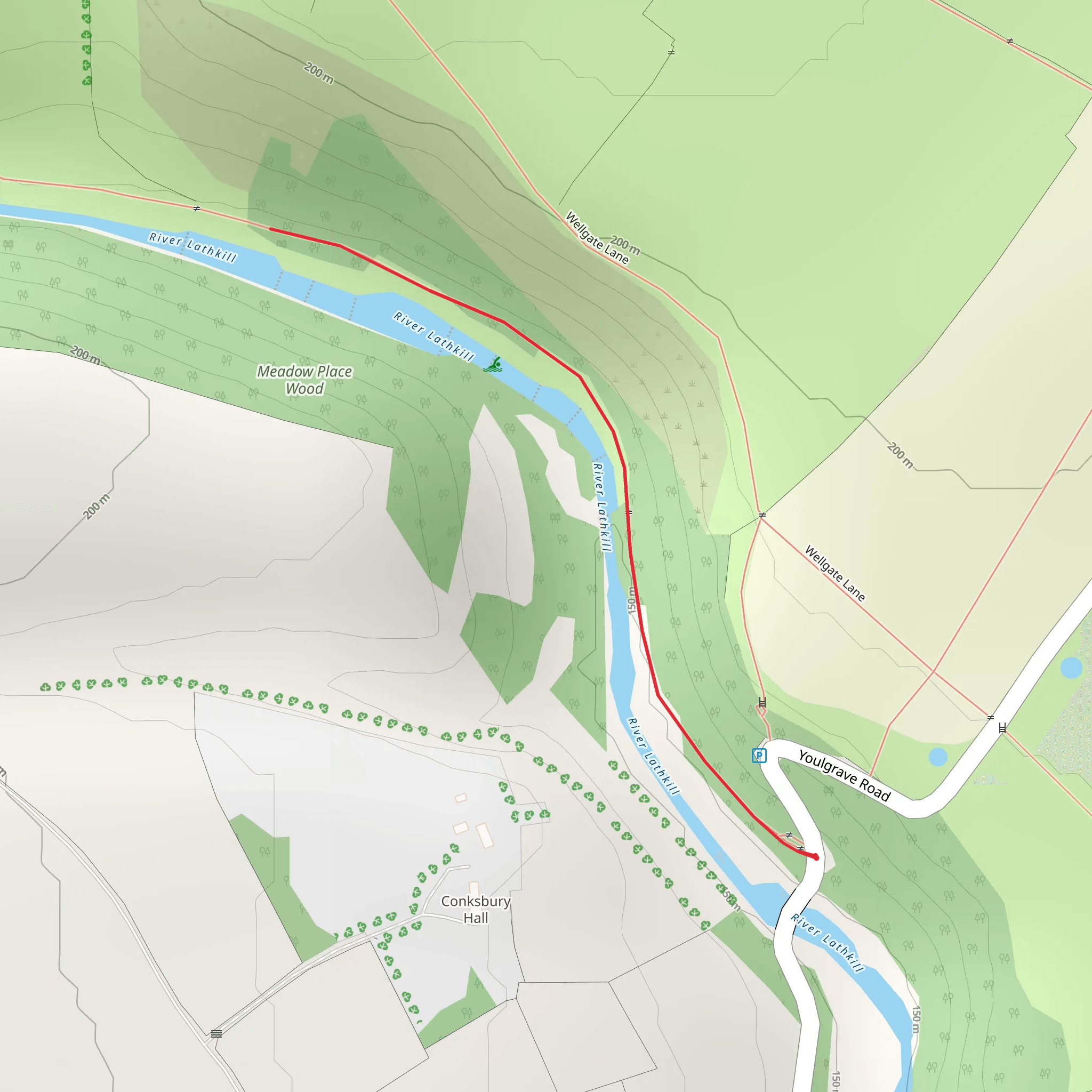 River Lathkill Walk from Conksbury Bridge mobile static map