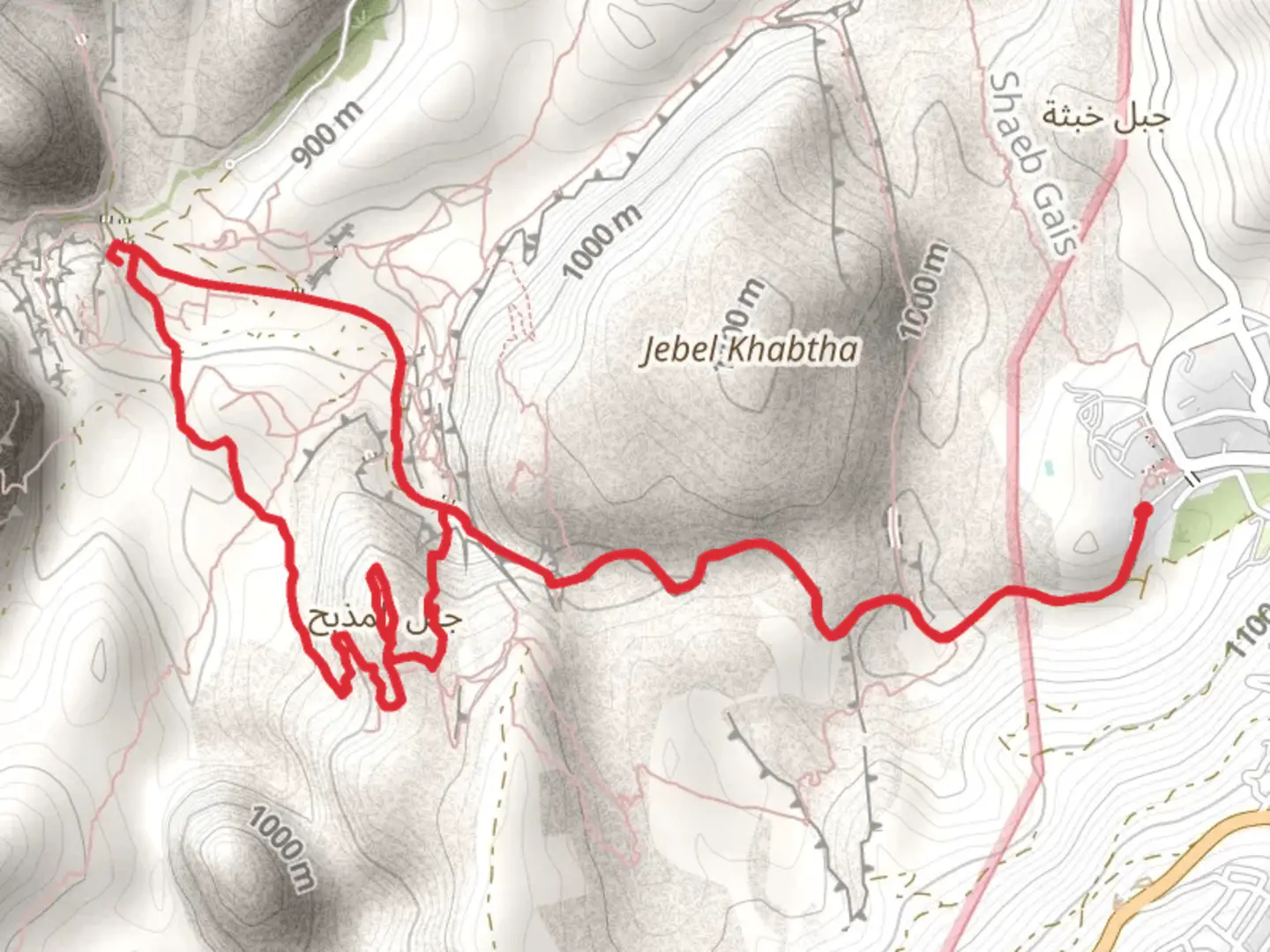 An image depicting the trail Petra UNESCO Loop and its surrounding area.