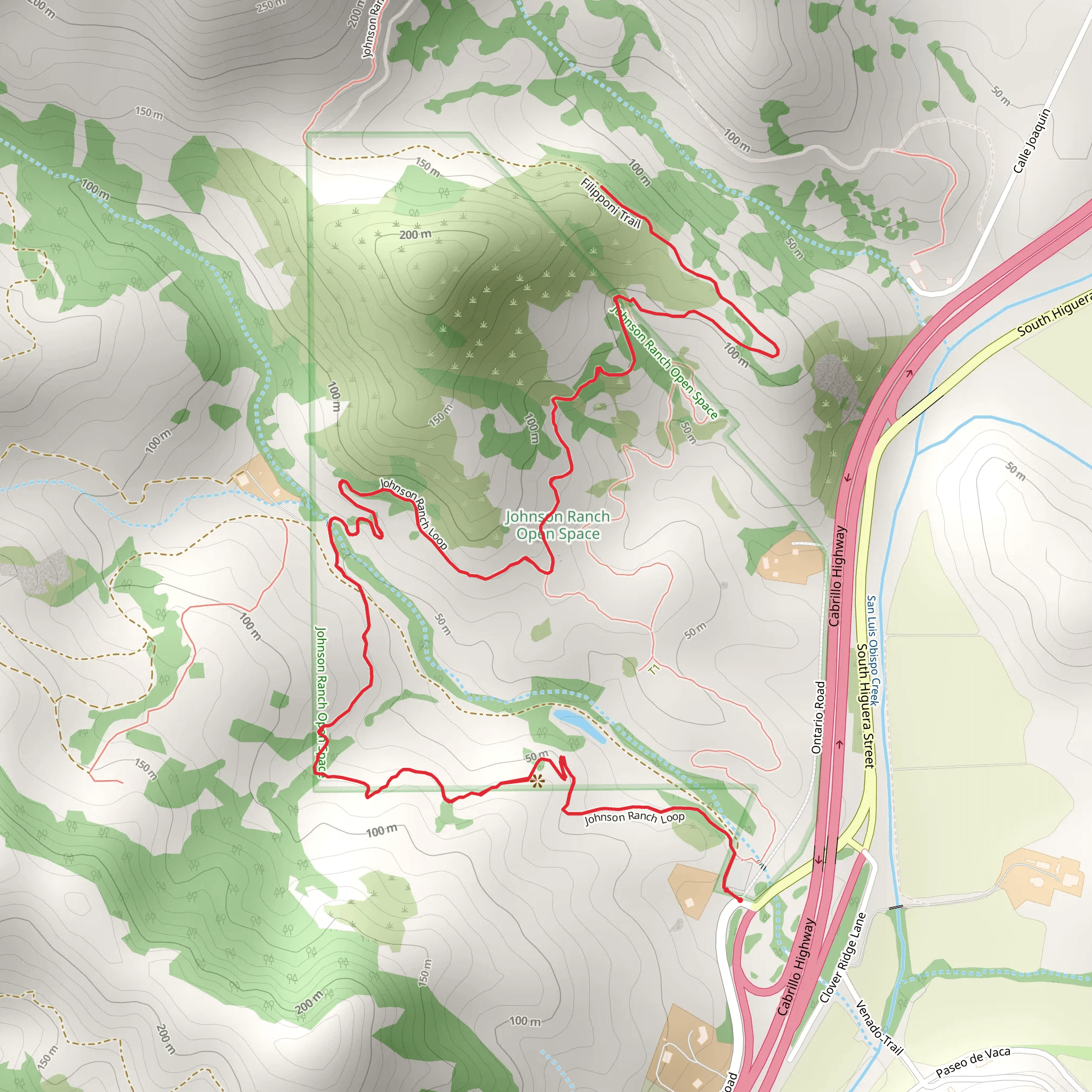 Filipponi Trail and Johnson Ranch Loop mobile static map