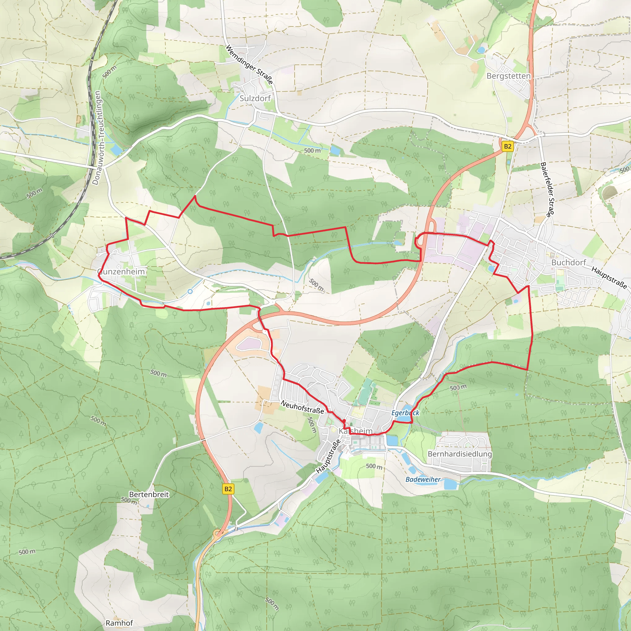 Rundwanderweg Monheim mobile static map