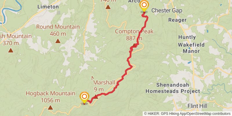 Appalachian Trail stage 99 Map
