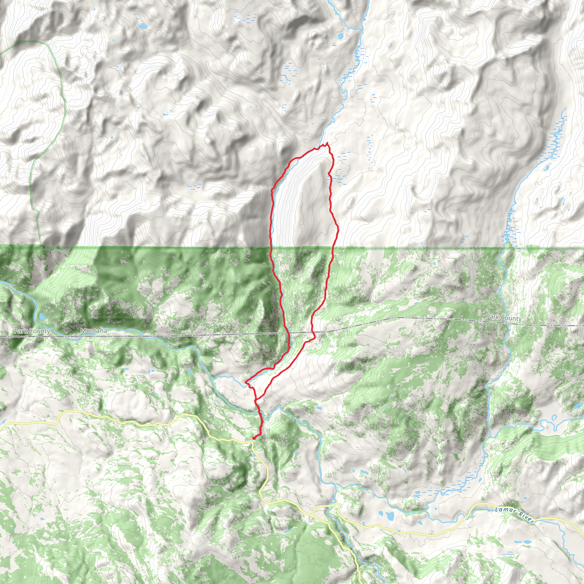 Hellroaring Creek Trail and Coyote Creek Trail mobile static map