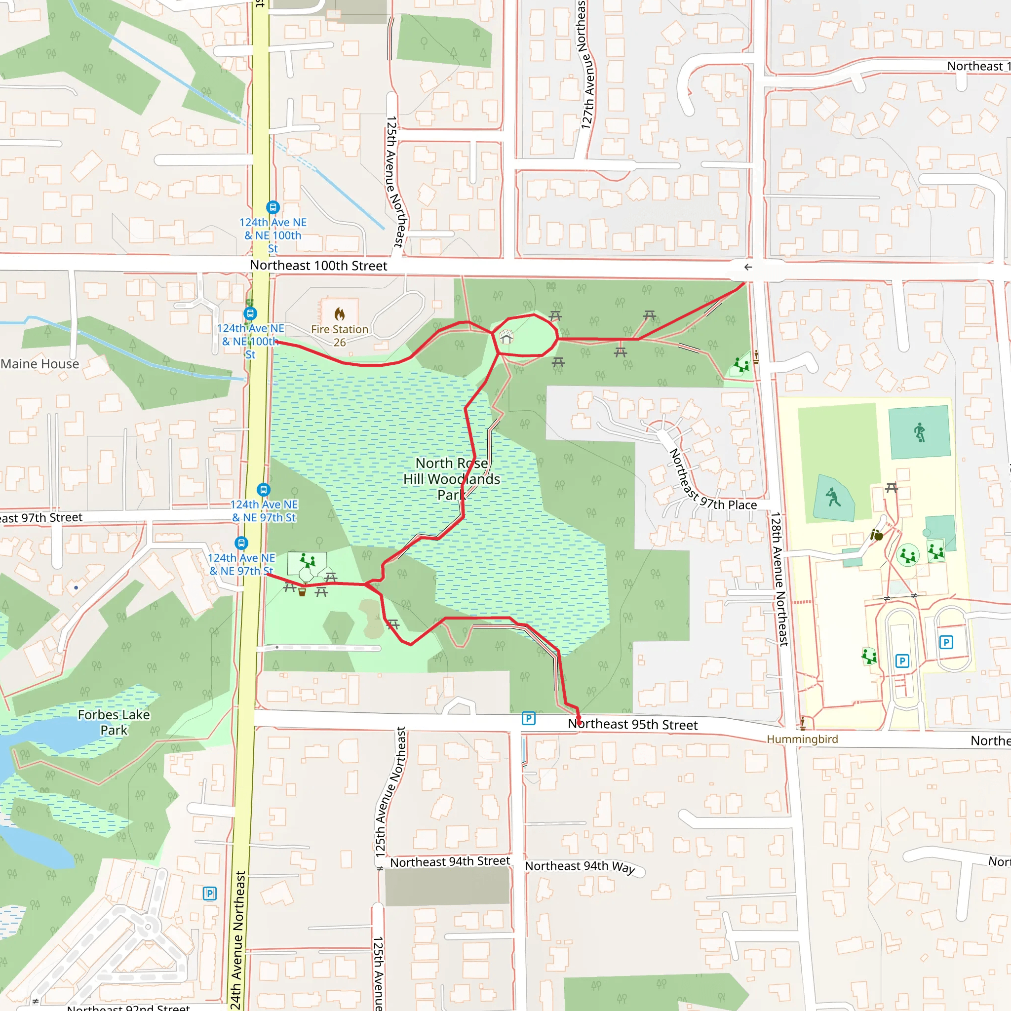 North Rose Hill Woodlands Park mobile static map