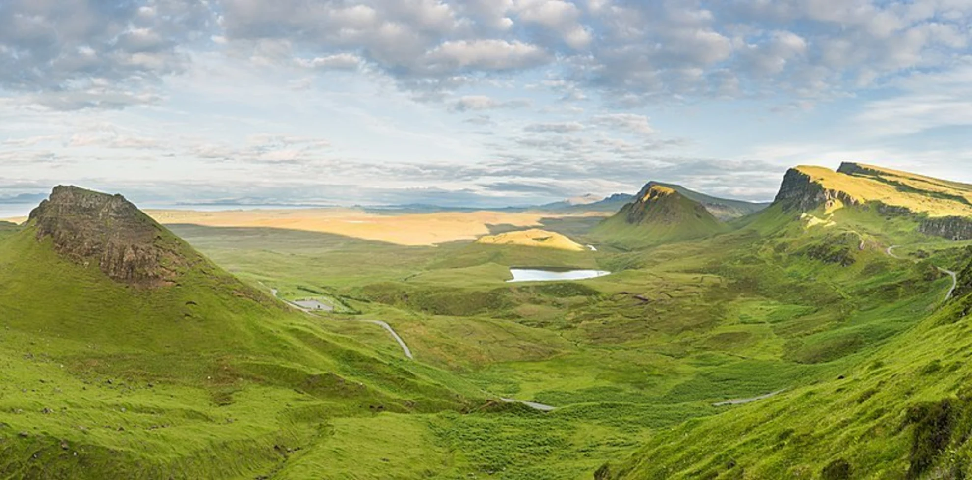 An image depicting the trail Meall Na Suiramach via The Quiraing and its surrounding area.