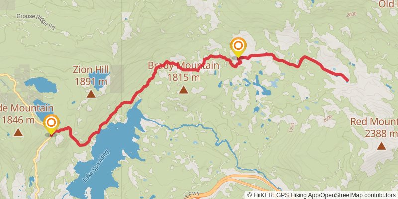 Fordyce Foot via Spaulding Lake Trail stage 2 Map