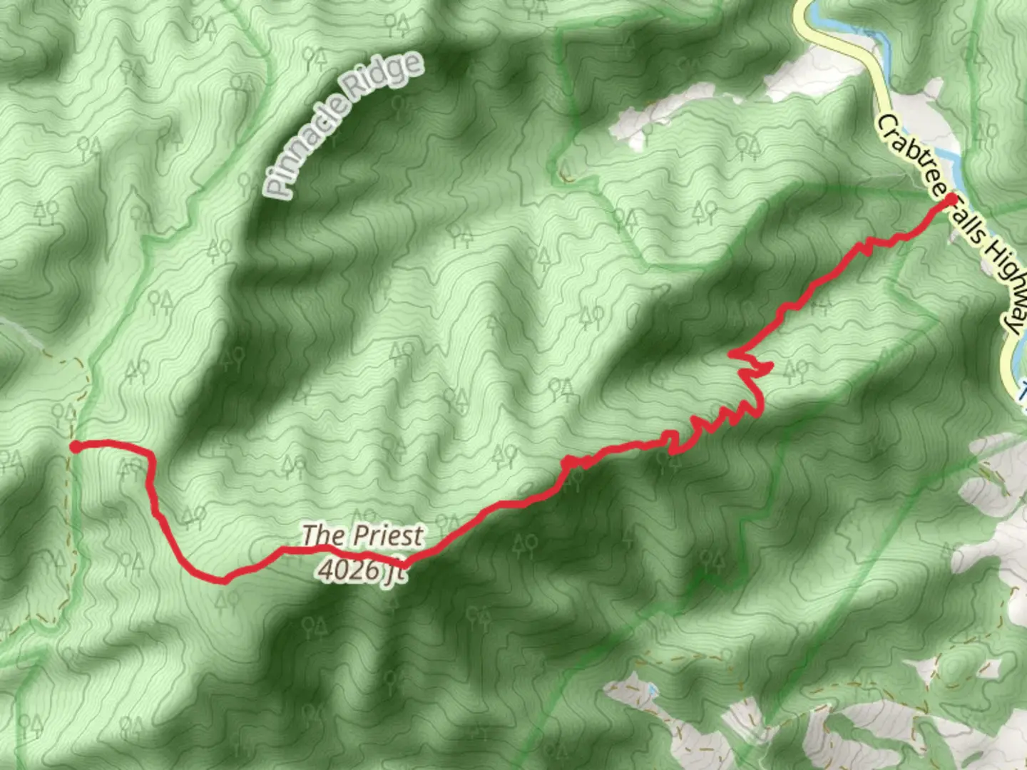 An image depicting the trail The Priest via Appalachian Trail and its surrounding area.