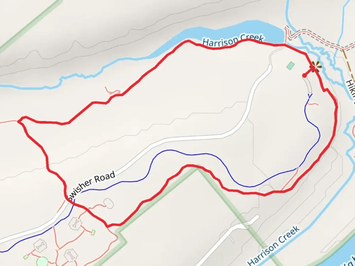 An image depicting the trail Hiking Trail 1 and Hiking Trail 2 Loop and its surrounding area.