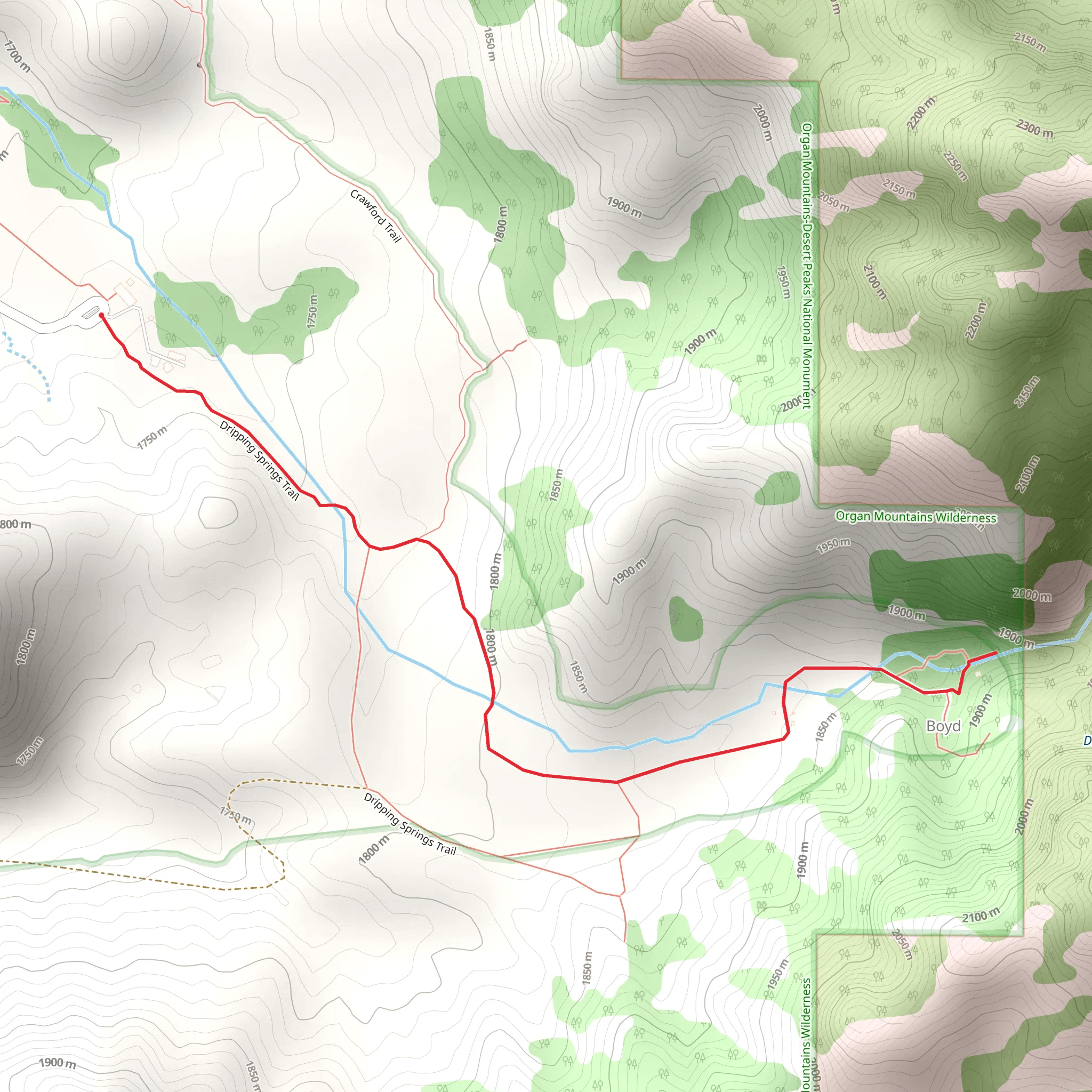 Dripping Springs Trail mobile static map