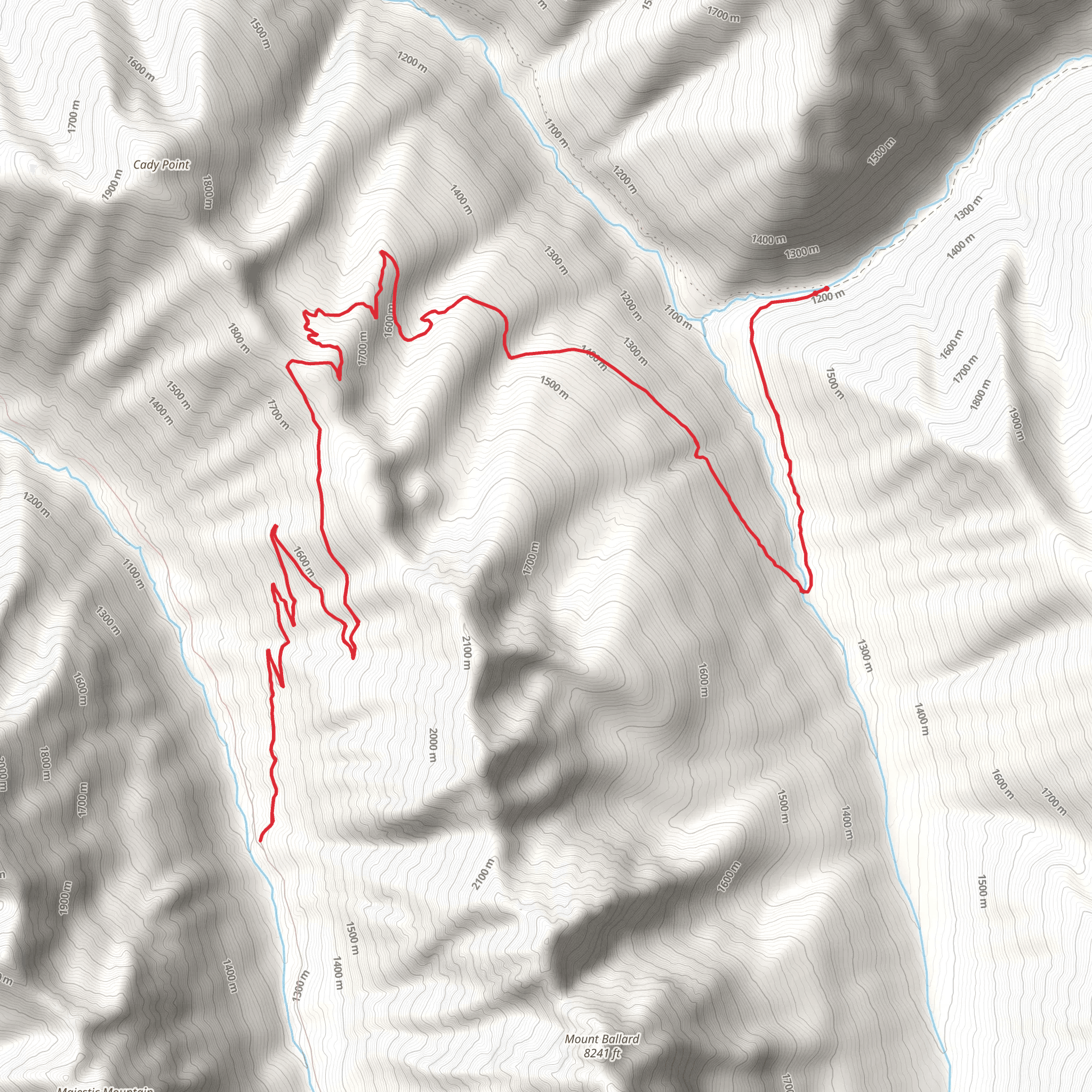 Cady Pass Trail mobile static map