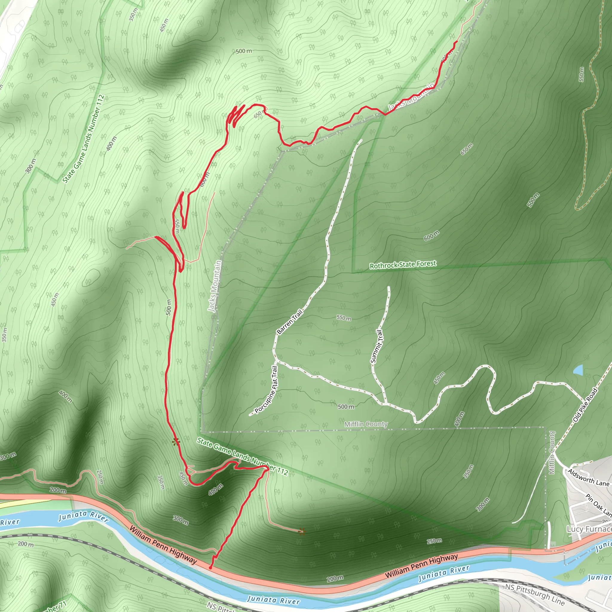Standing Stone Trail mobile static map