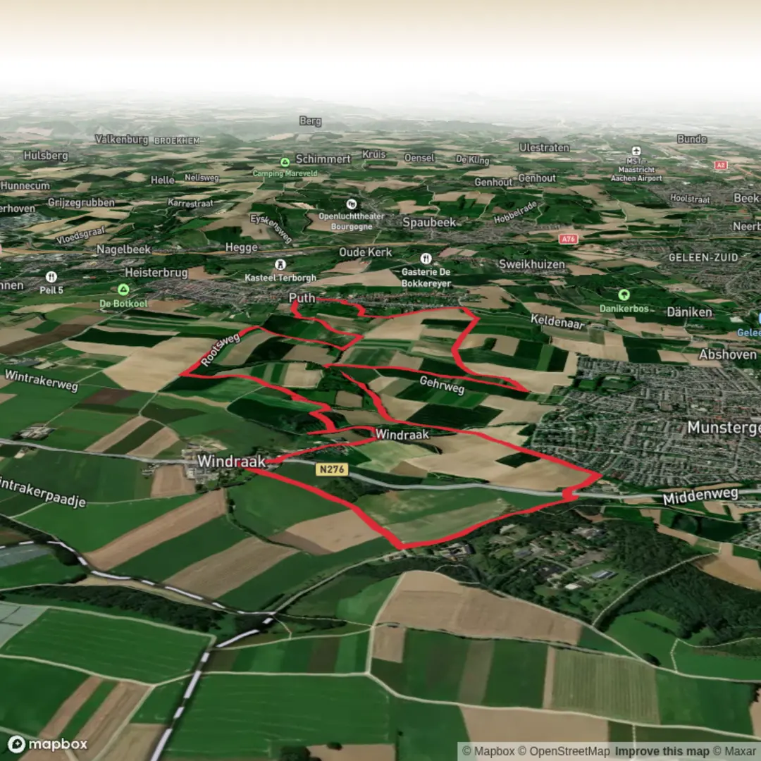 An image depicting the trail Wanenberg, Watersley and Heemtuin via Roots Weg and its surrounding area.