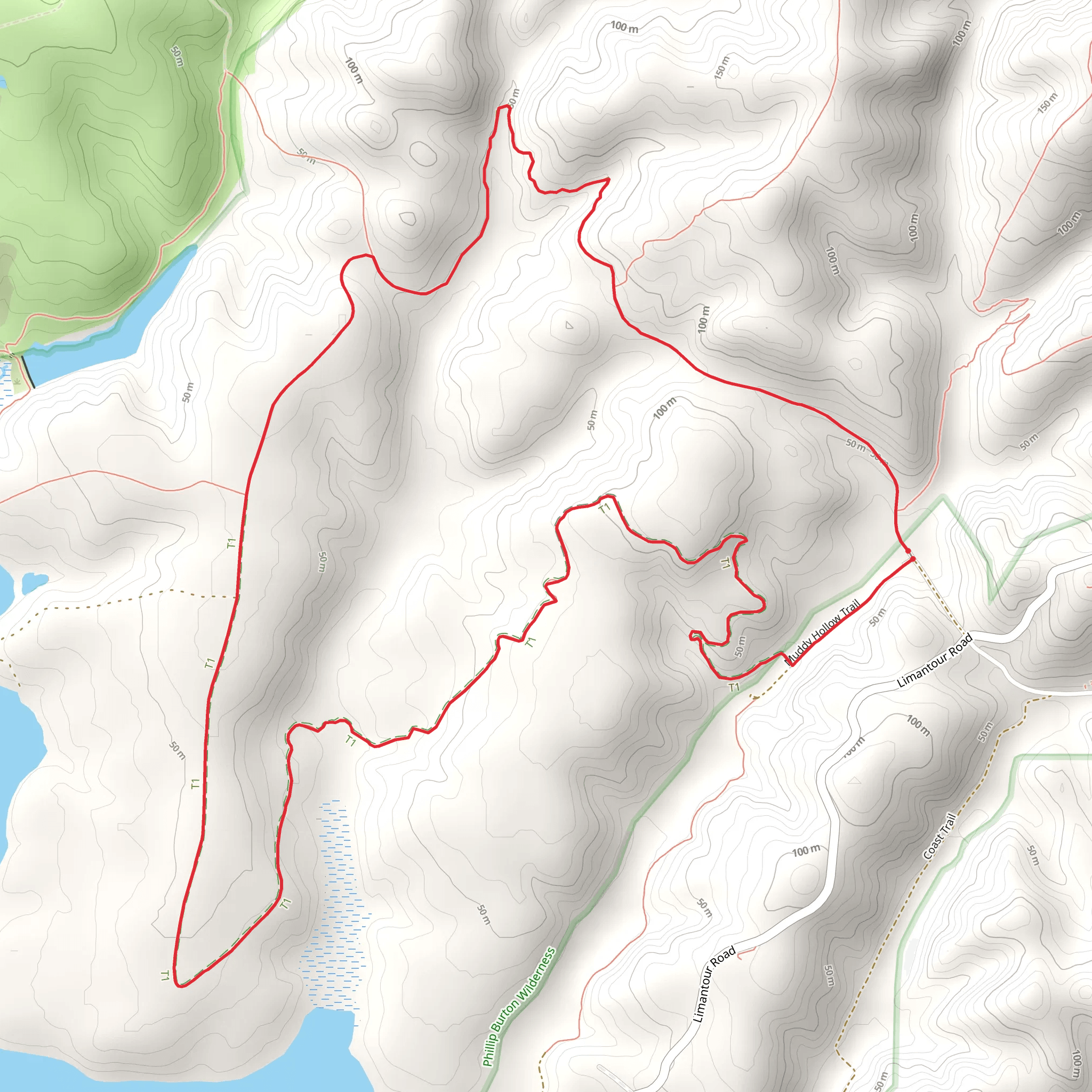 Estero, Glenbrook, and Muddy Hollow Loop Trail mobile static map