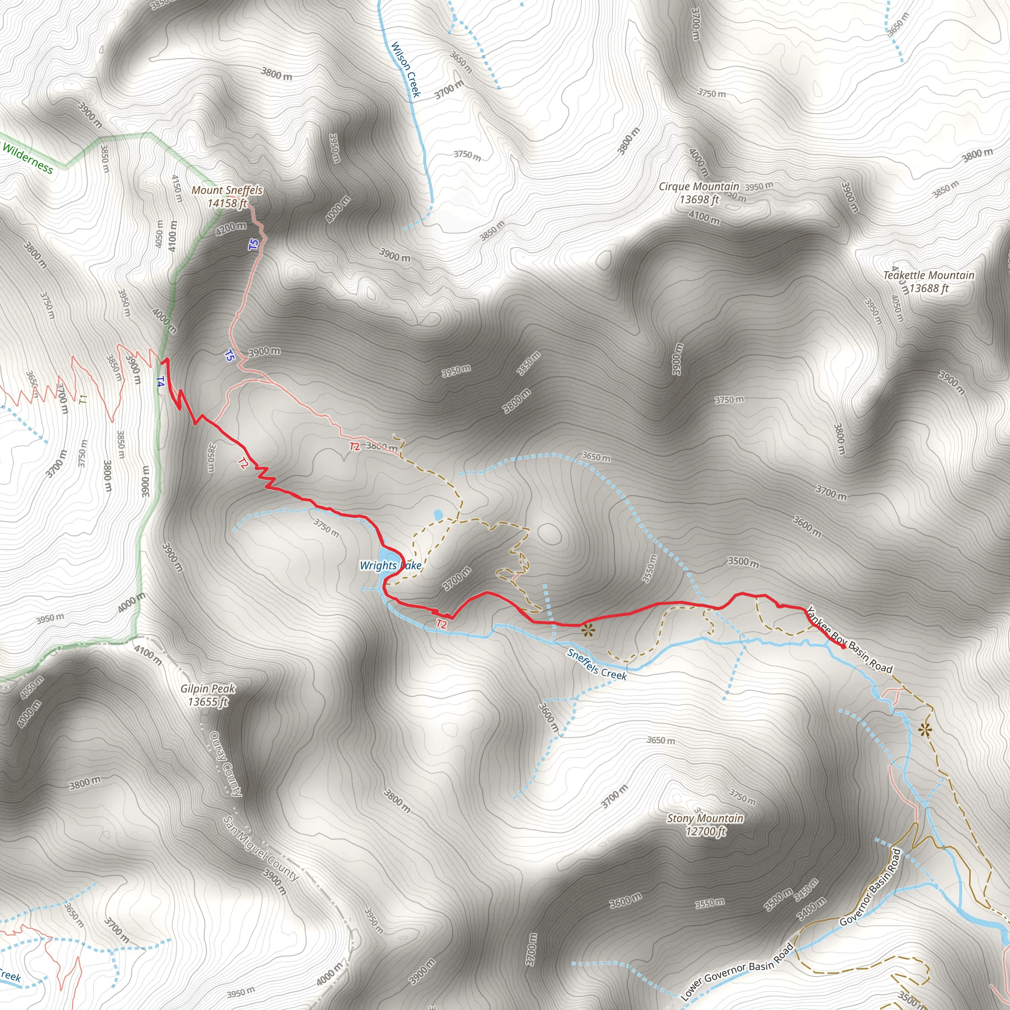 Wrights Lake and Blue Lakes Trail mobile static map