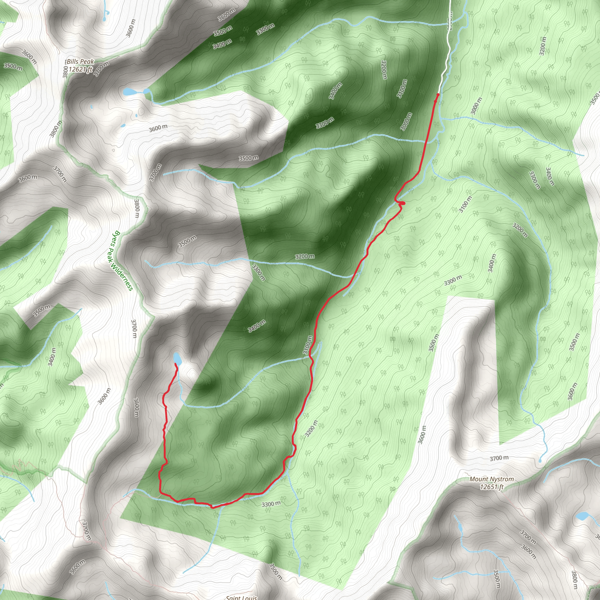 Saint Louis Lake and Saint Louis Creek mobile static map