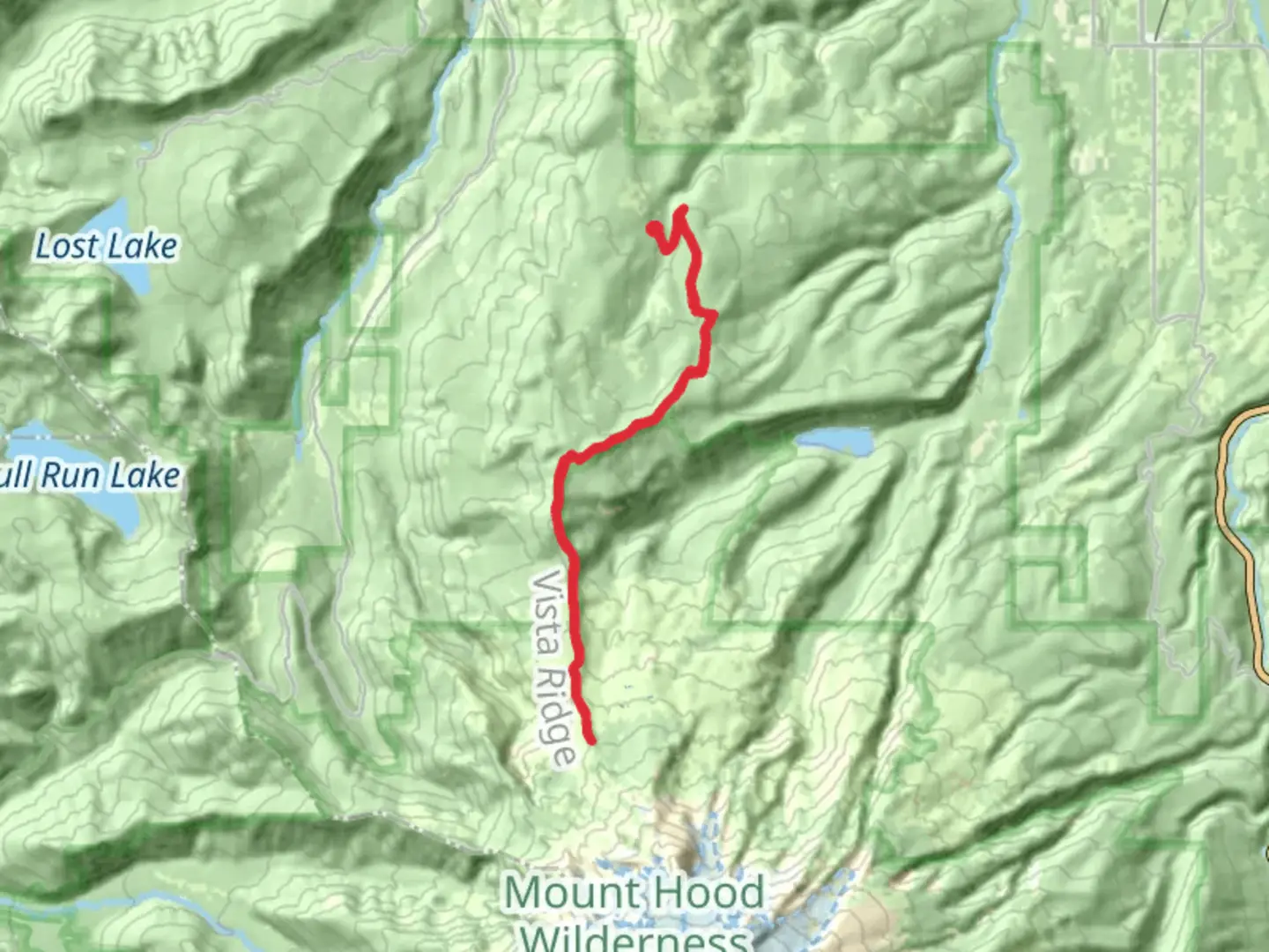 An image depicting the trail Forest Road 1630 and Vista Ridge Trail and its surrounding area.