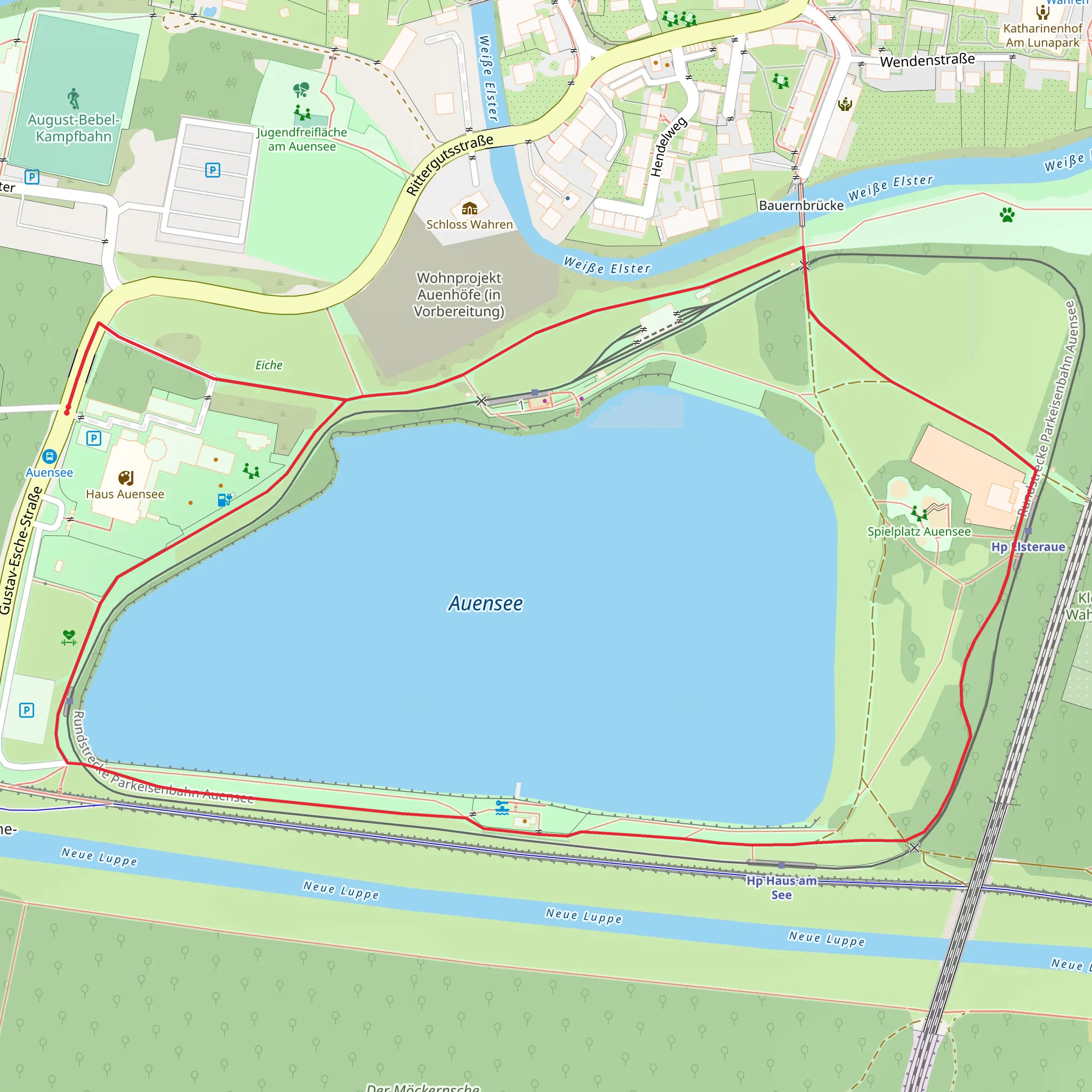 Auensee Loop mobile static map