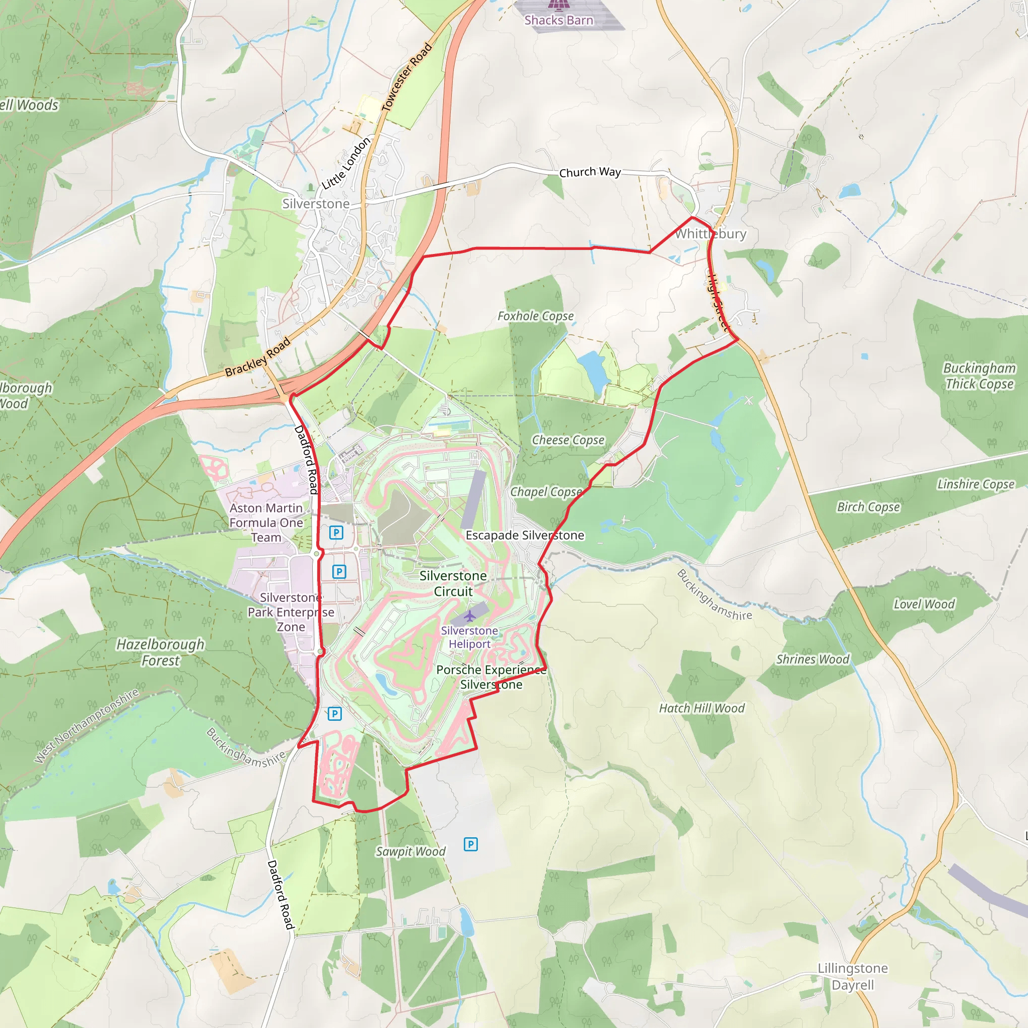 Whittlebury Loop mobile static map