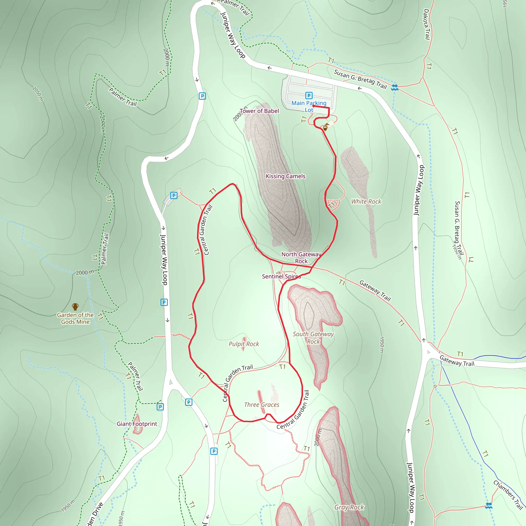 Central Garden Loop mobile static map