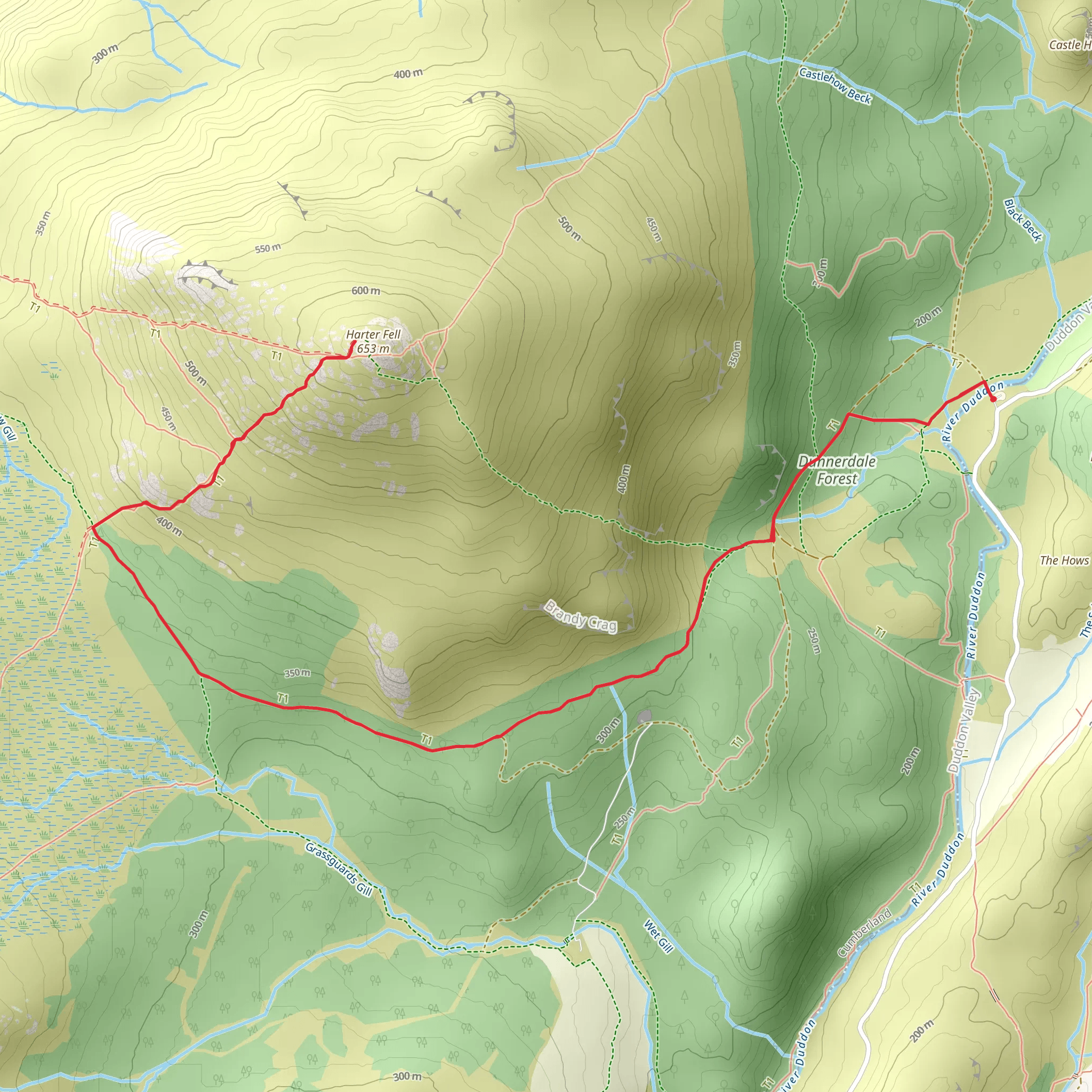 Harter Fell - Eskdale mobile static map