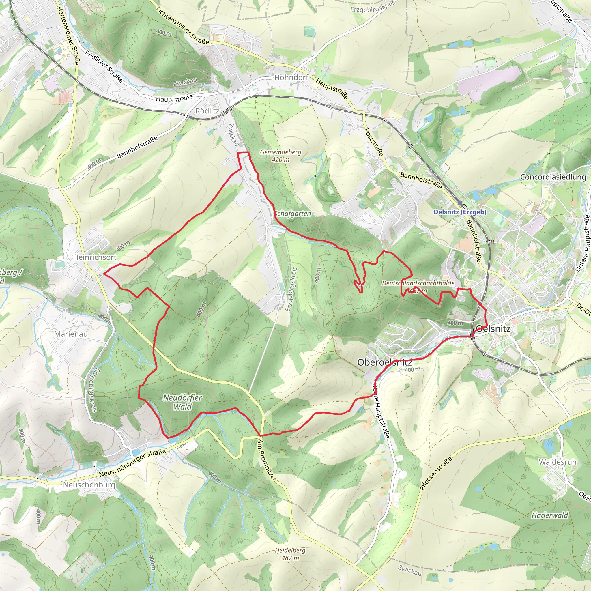 Buchwald, Schafgarten and Neudörfler Wald Loop mobile static map