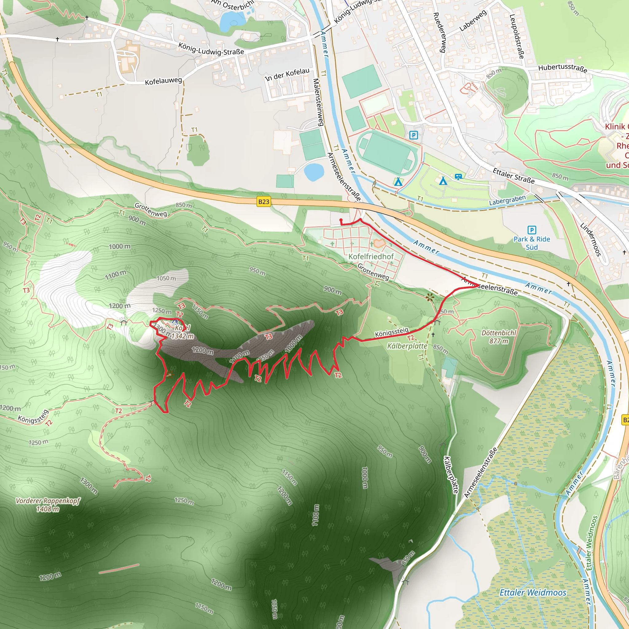 Kofel via Königssteig mobile static map