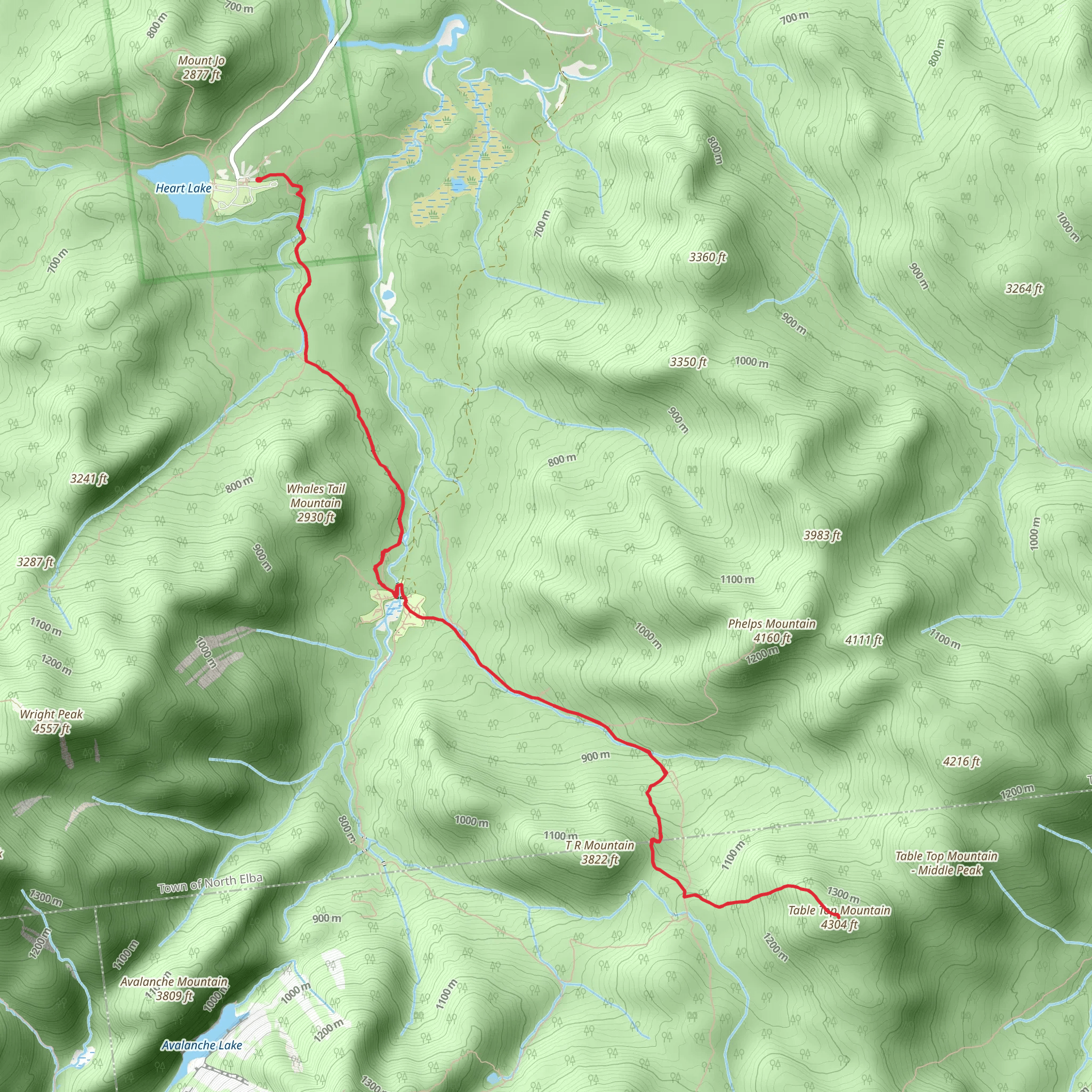Table Top Mountain via Whales Tail Mountain mobile static map