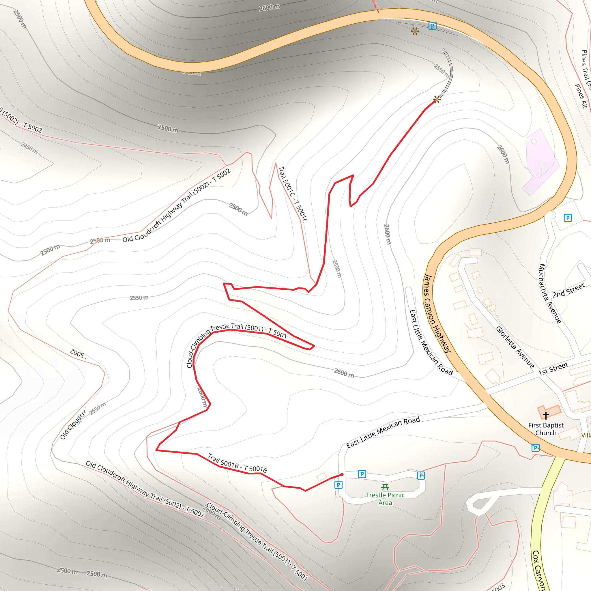 Cloud-Climbing Trestle Trail mobile static map