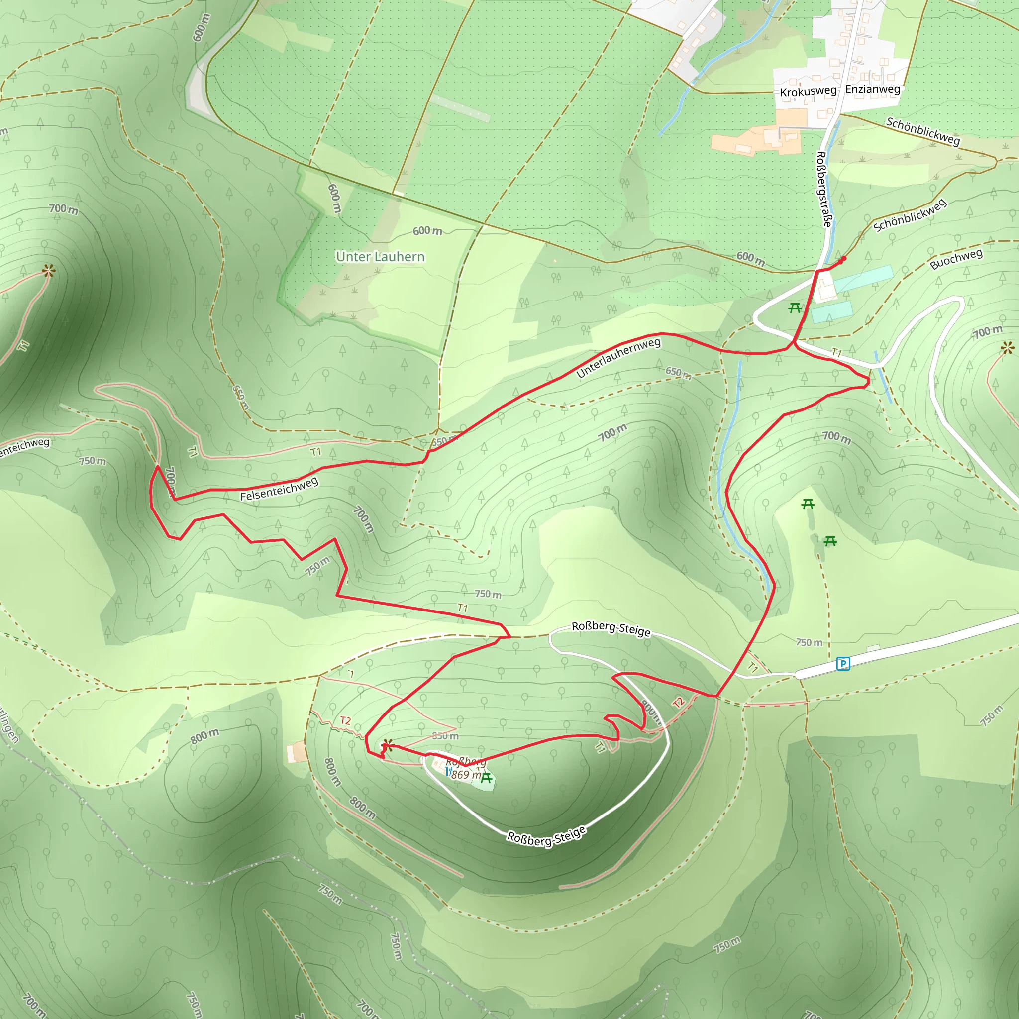 Roßberg via Hochgehkaempft mobile static map