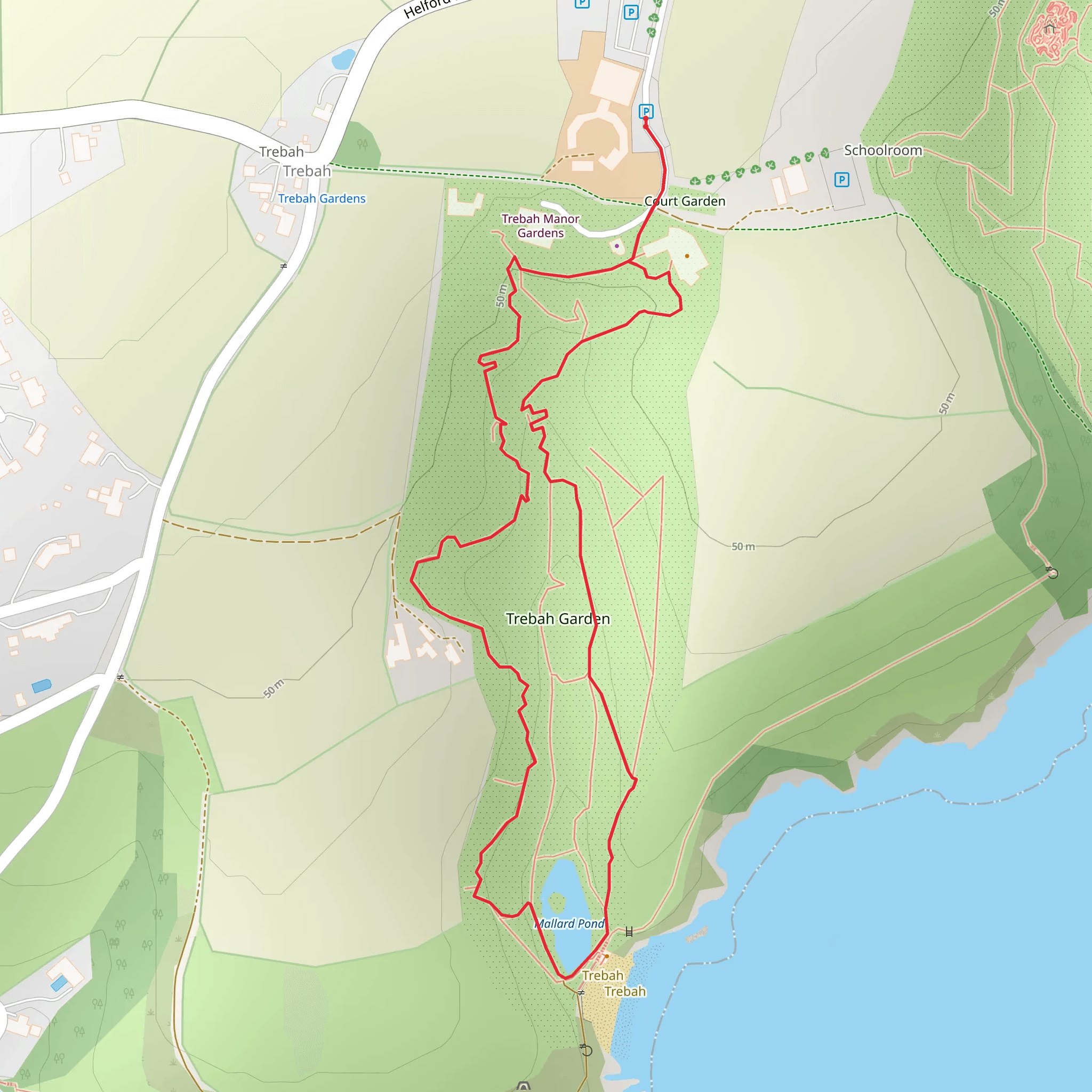 Trebah Garden Loop mobile static map