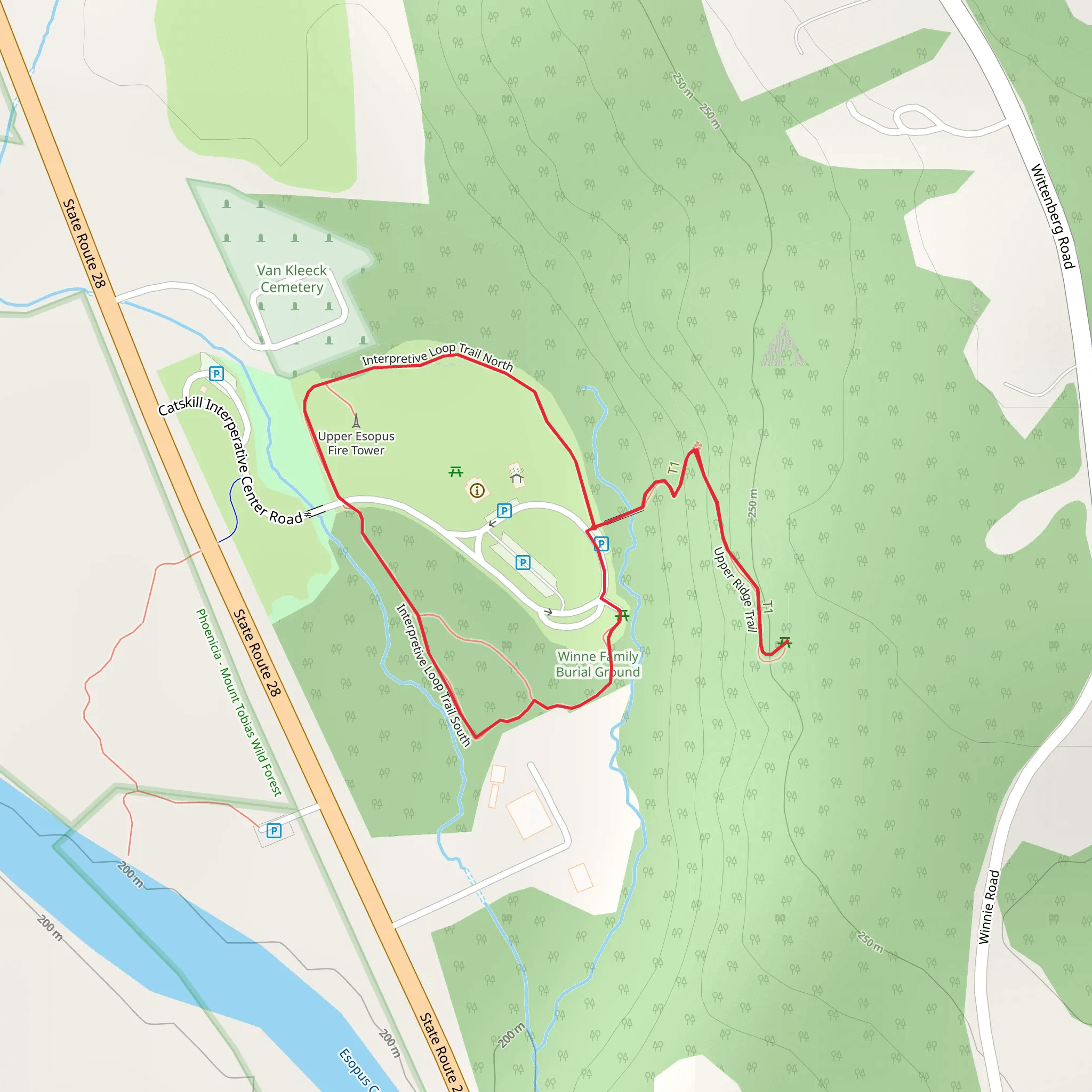 Interpretive Loop Trail and Upper Ridge Trail mobile static map