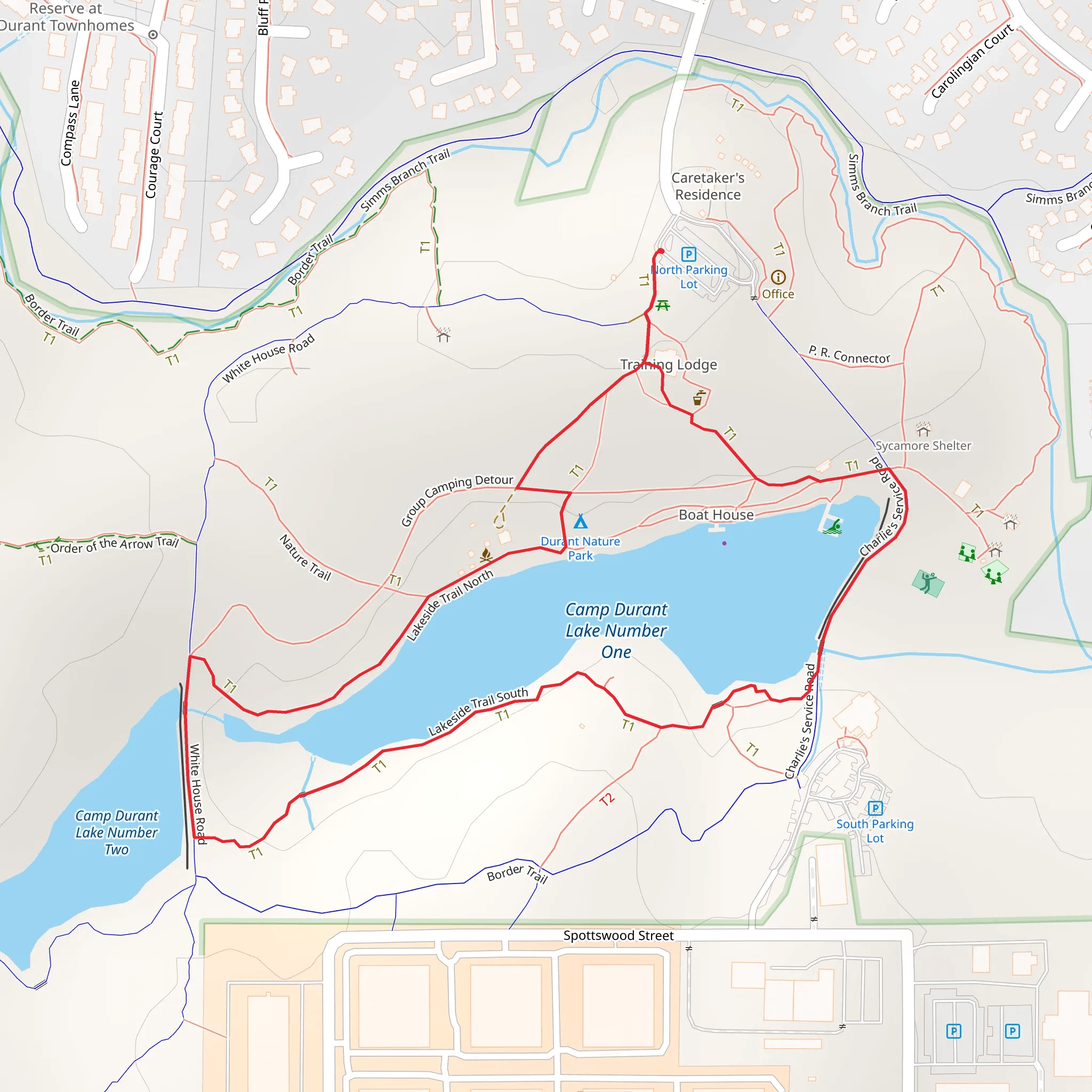 Camp Durant Lake Number One Loop mobile static map