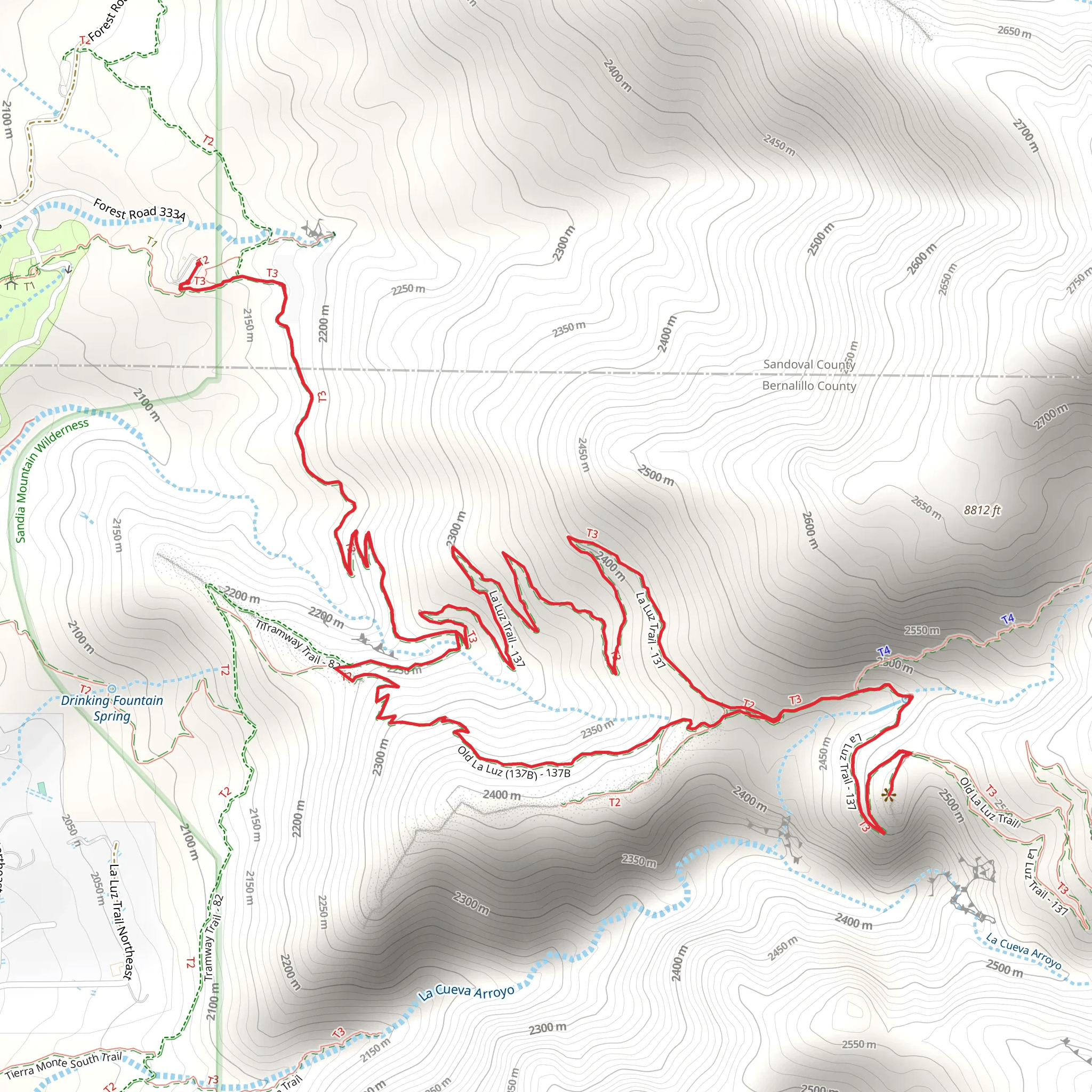 La Luz and Old La Luz Loop mobile static map