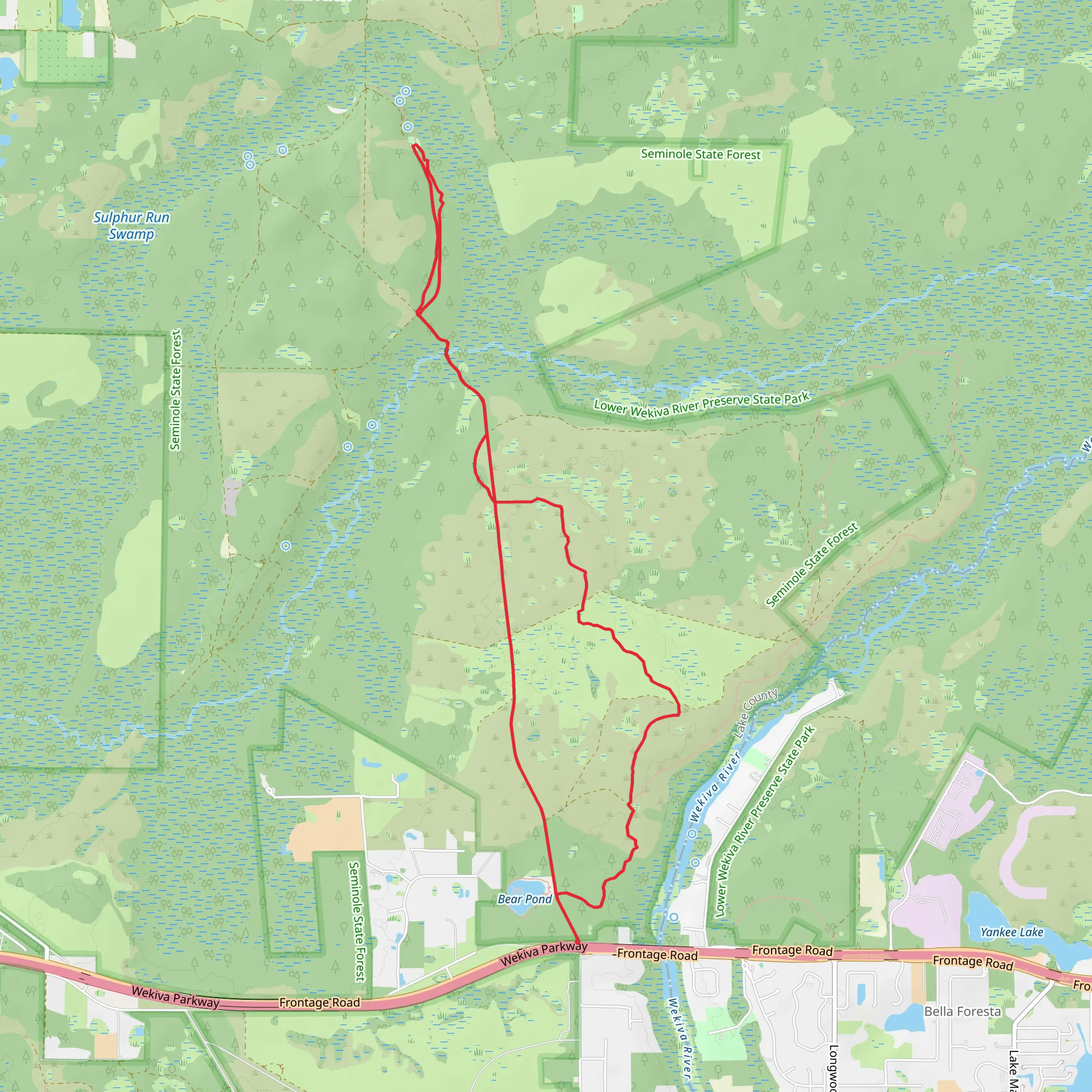 Florida Trail, Sand Road and Pine Road Loop mobile static map