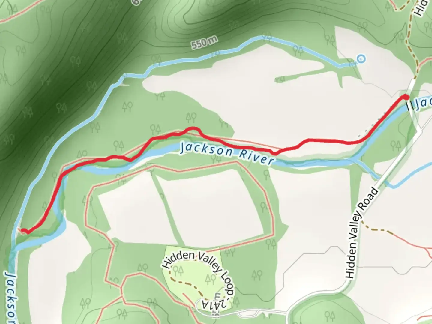An image depicting the trail Hidden Valley West Trail and its surrounding area.