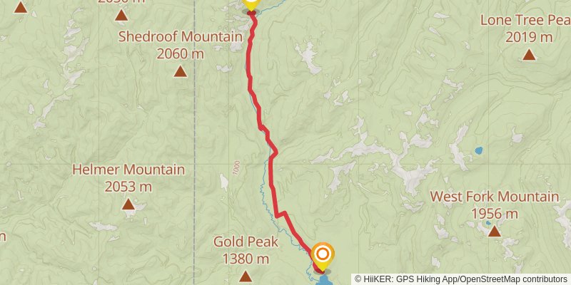 Pacific Northwest Trail stage 92 Map