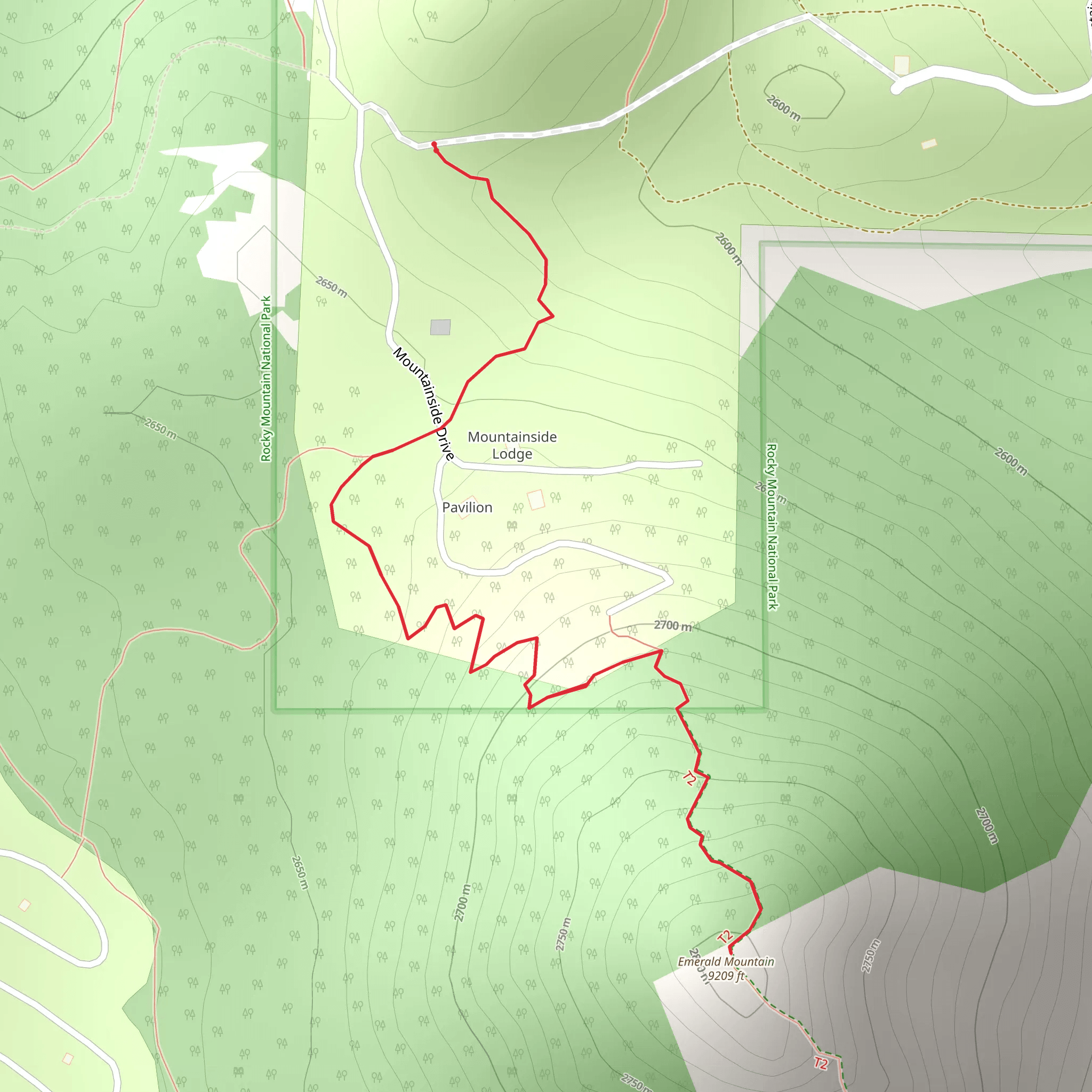 Emerald Mountain Trail mobile static map