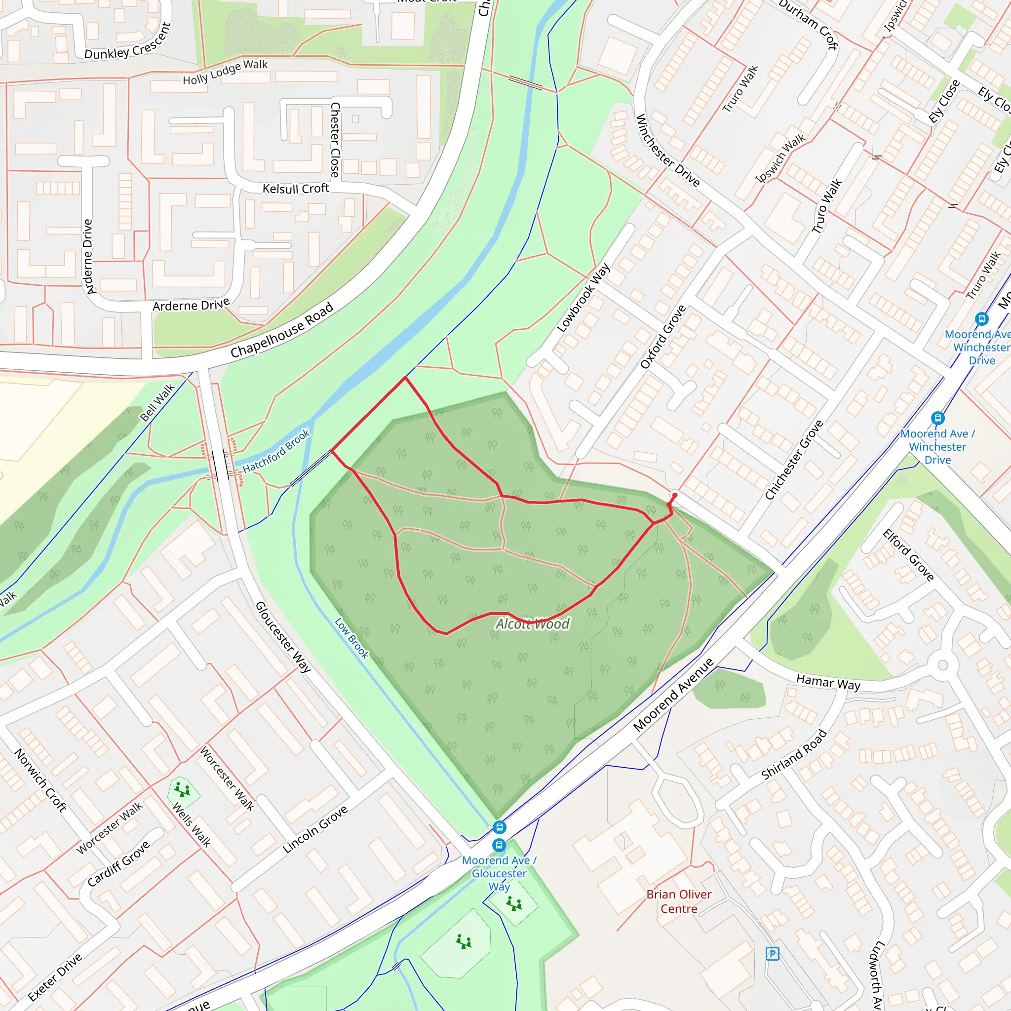 Alcott Wood Loop mobile static map