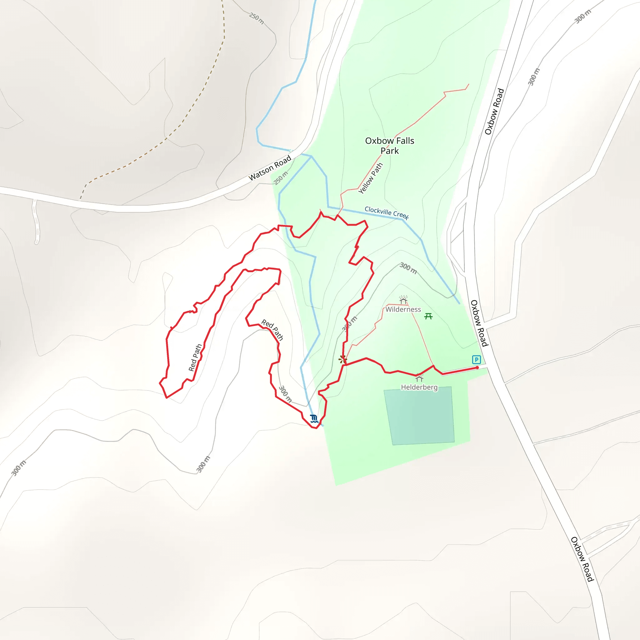 Red Path Loop Trail from Oxbow Road mobile static map