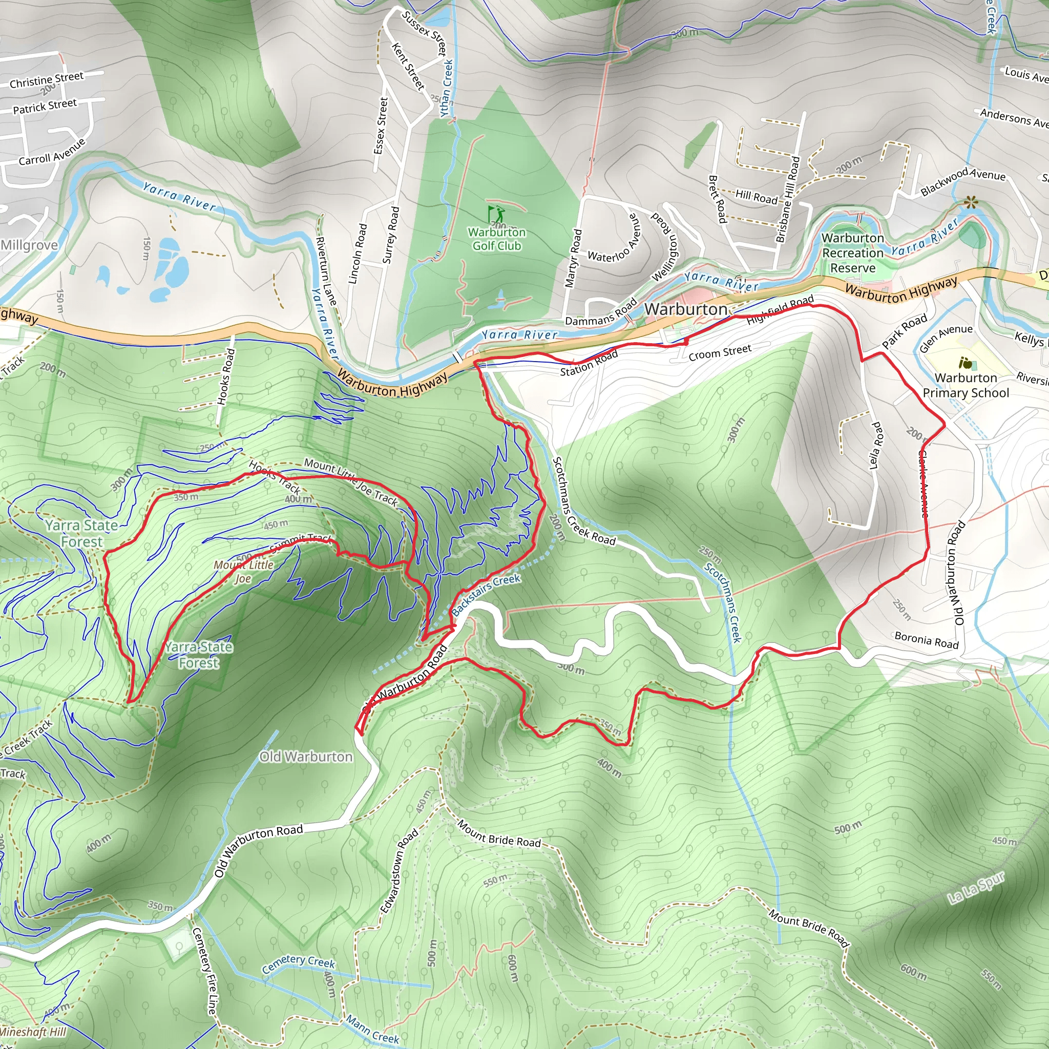 Backstairs Track - Little Joe Loop Trail mobile static map