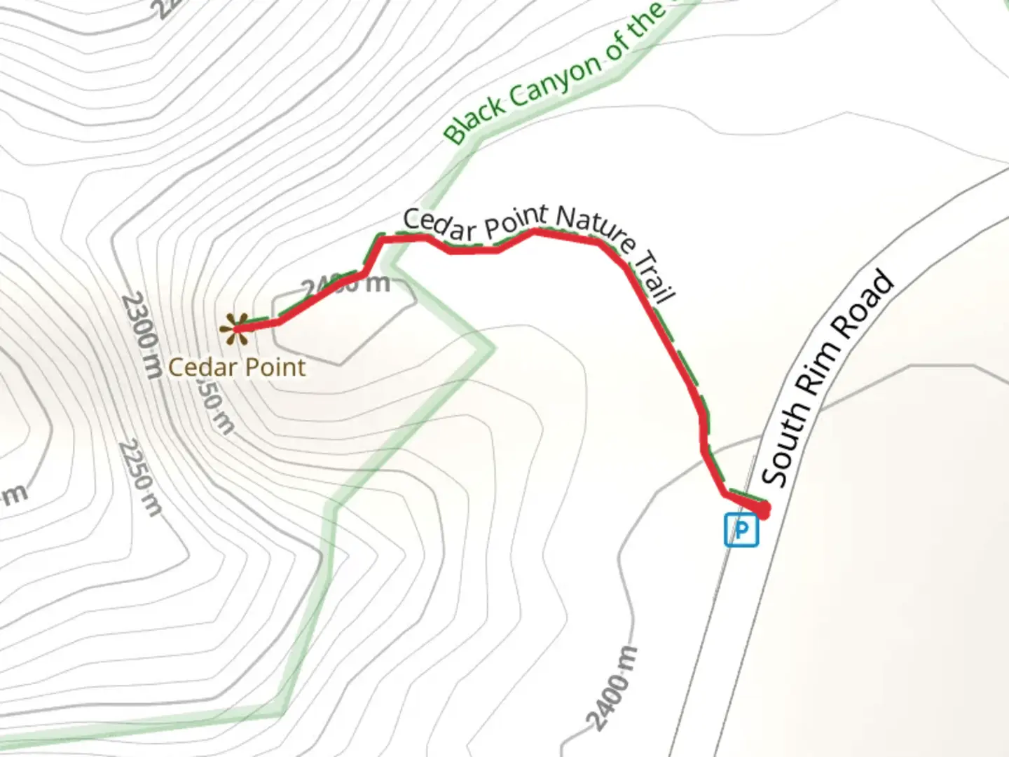 An image depicting the trail Cedar Point Nature Trail and its surrounding area.