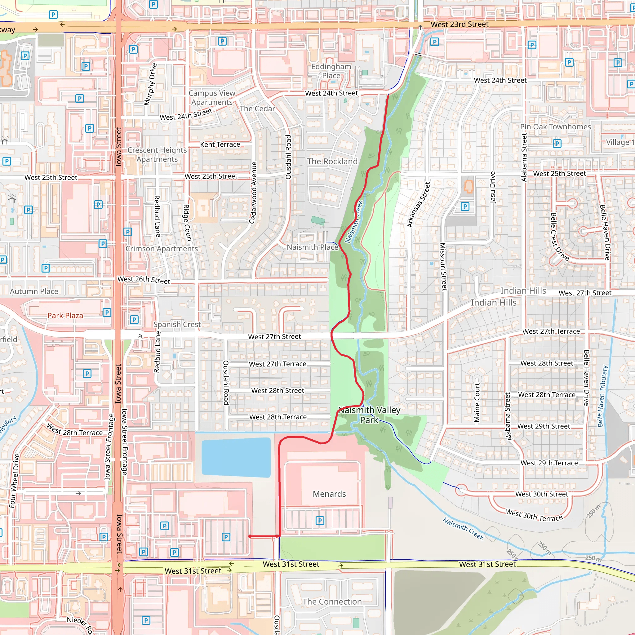 Walk beside Naismith Creek mobile static map